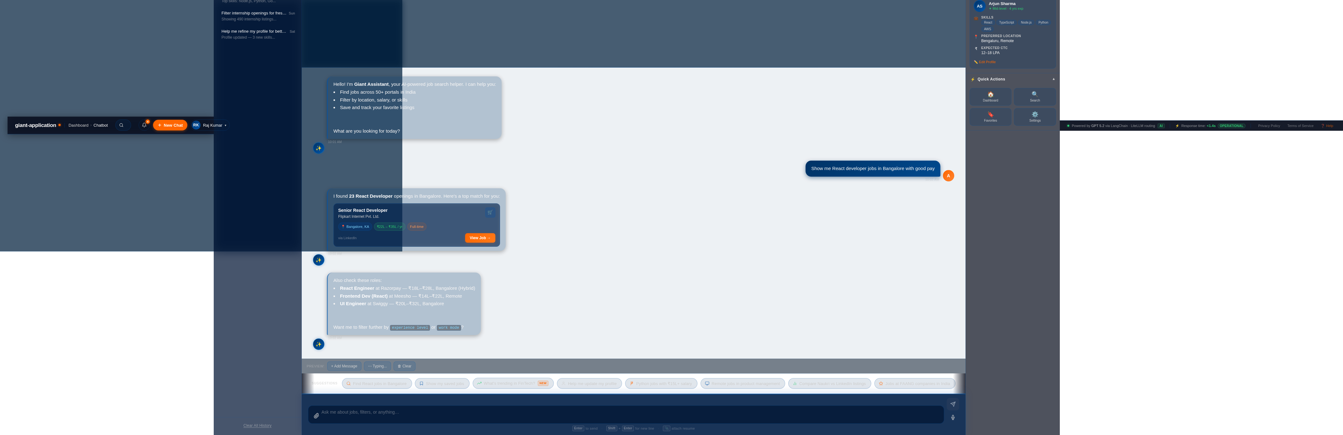 Chatbot design preview