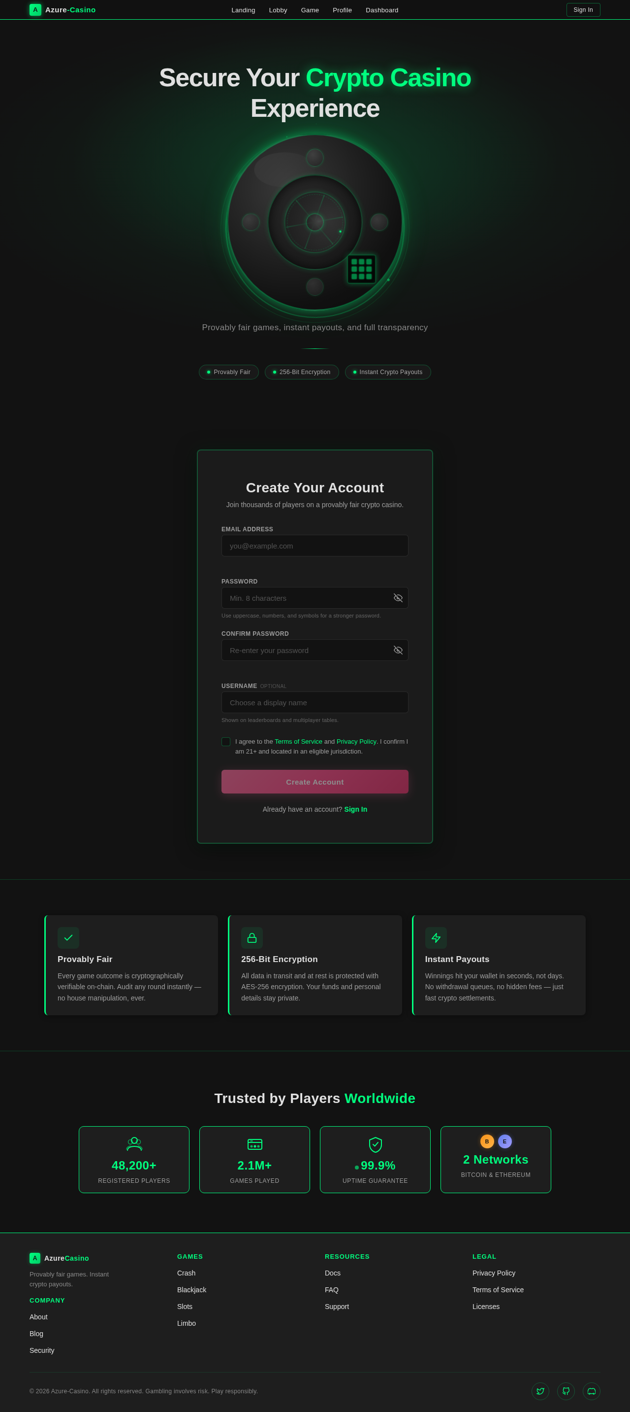 Signup design preview