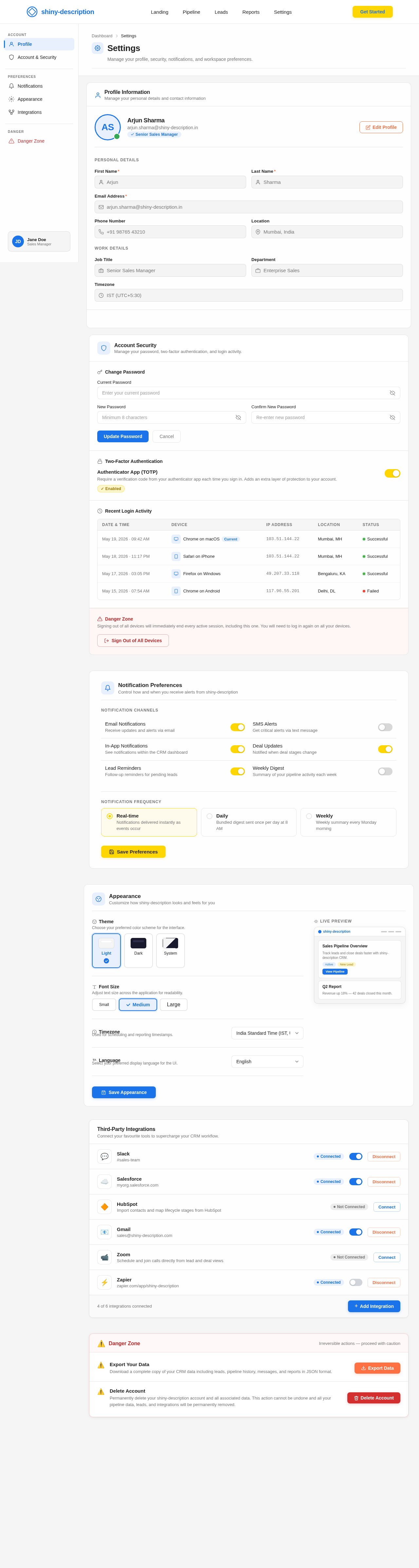Settings design preview