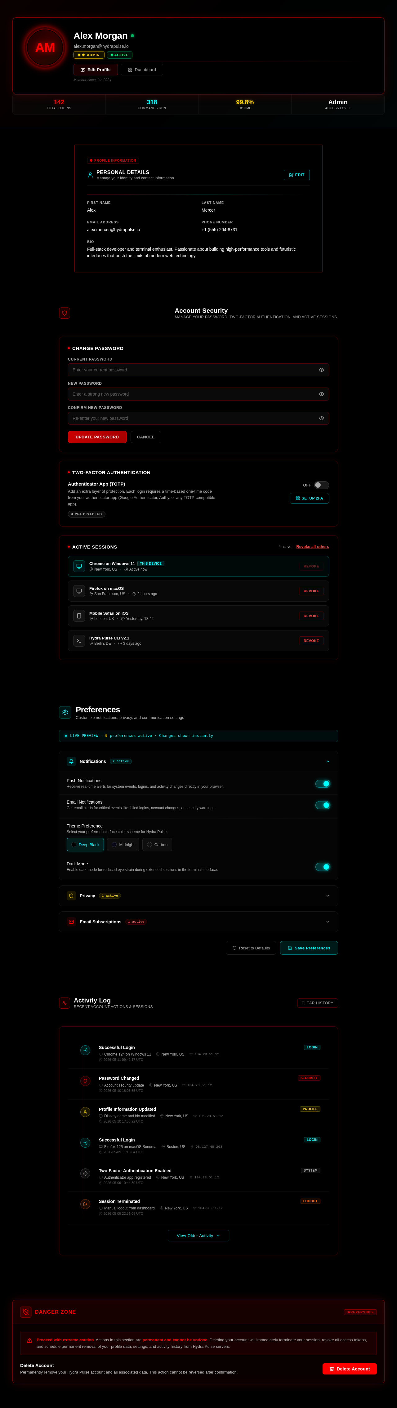 Profile design preview