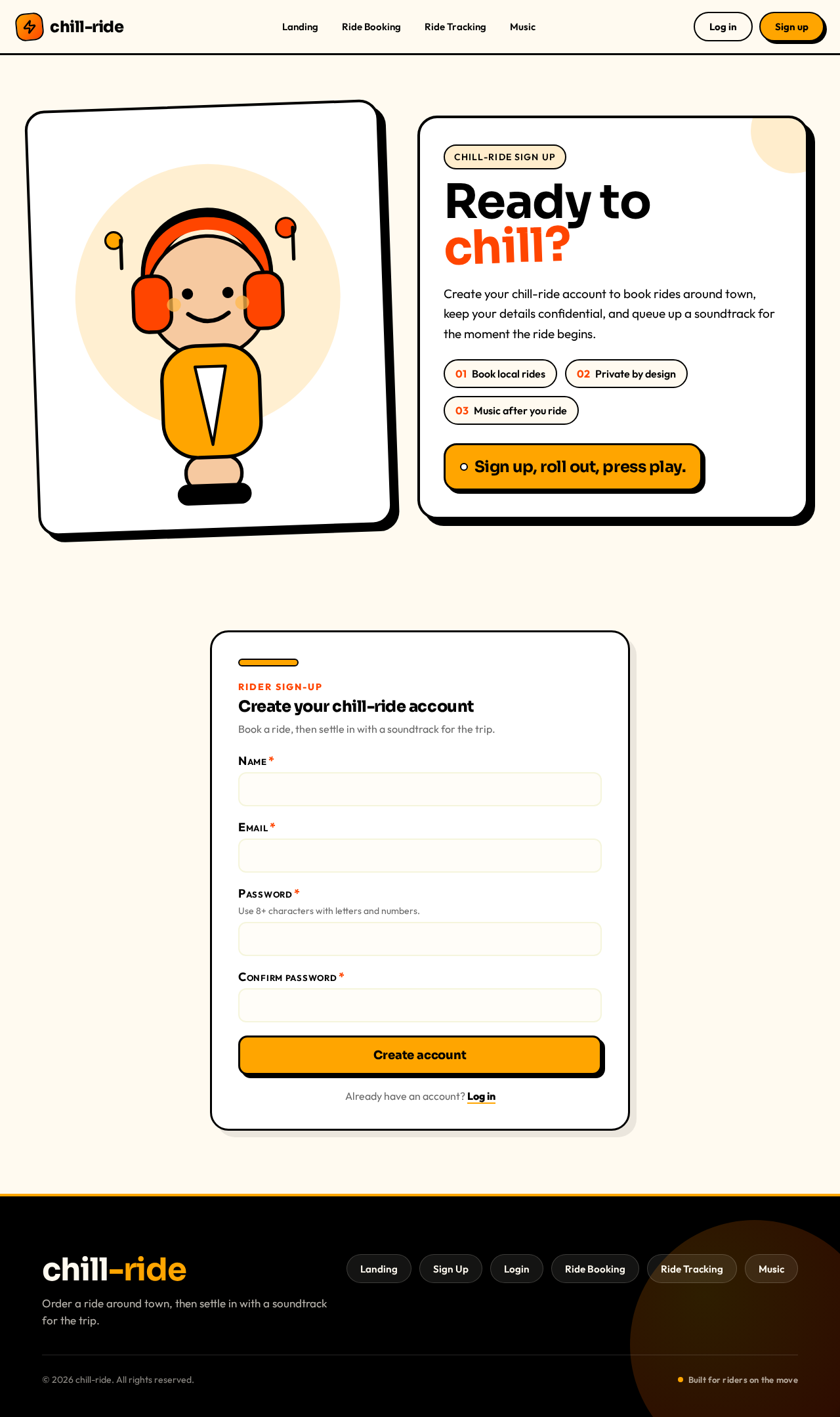 Sign Up design preview