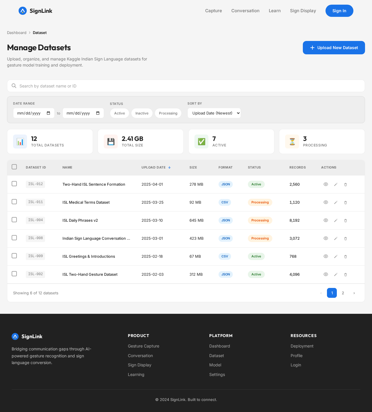 Dataset design preview