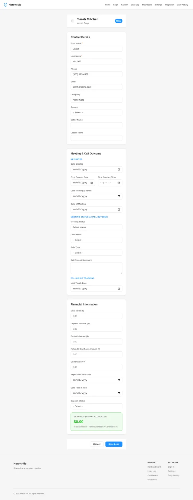 Lead Card
