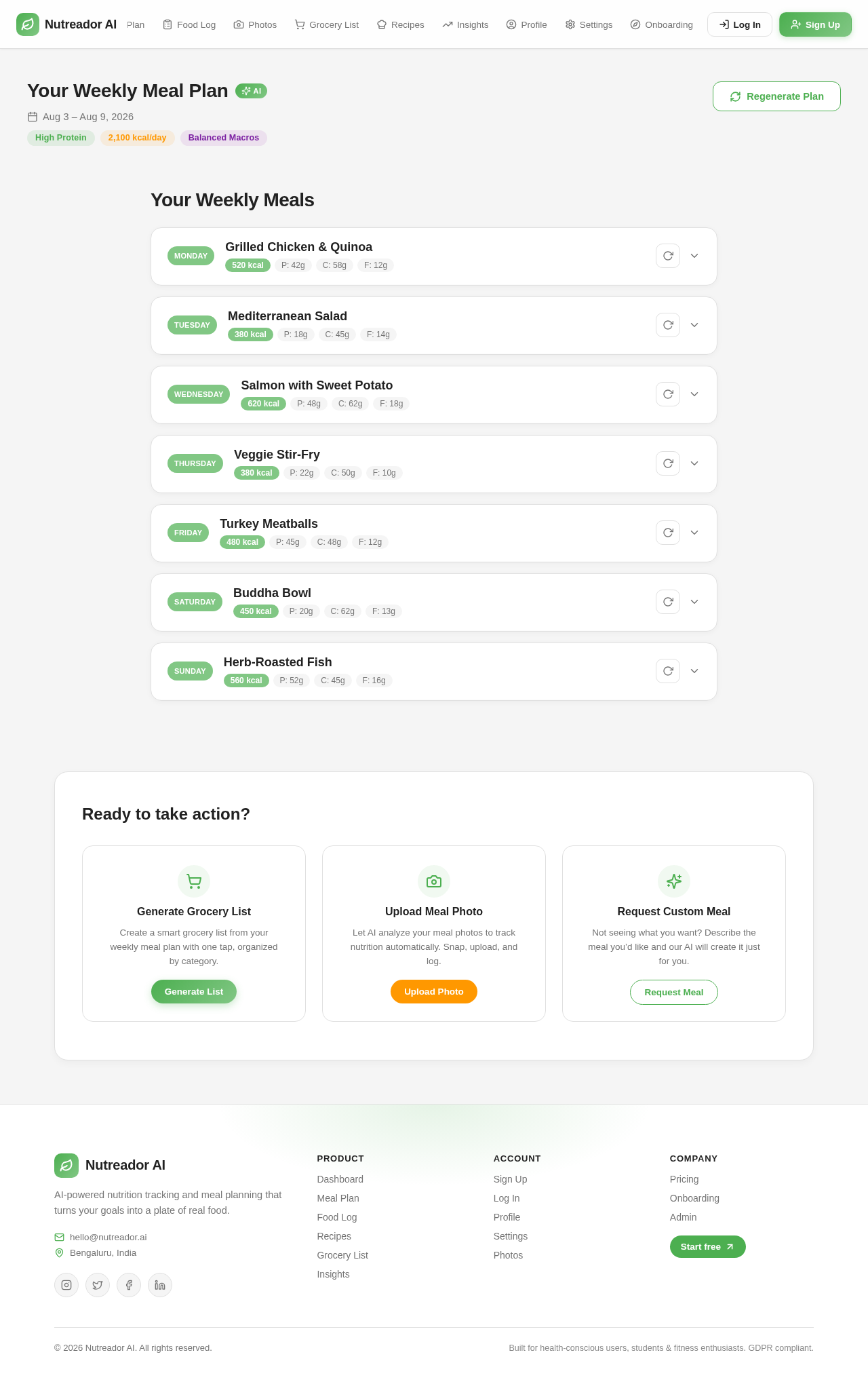 MealPlan design preview