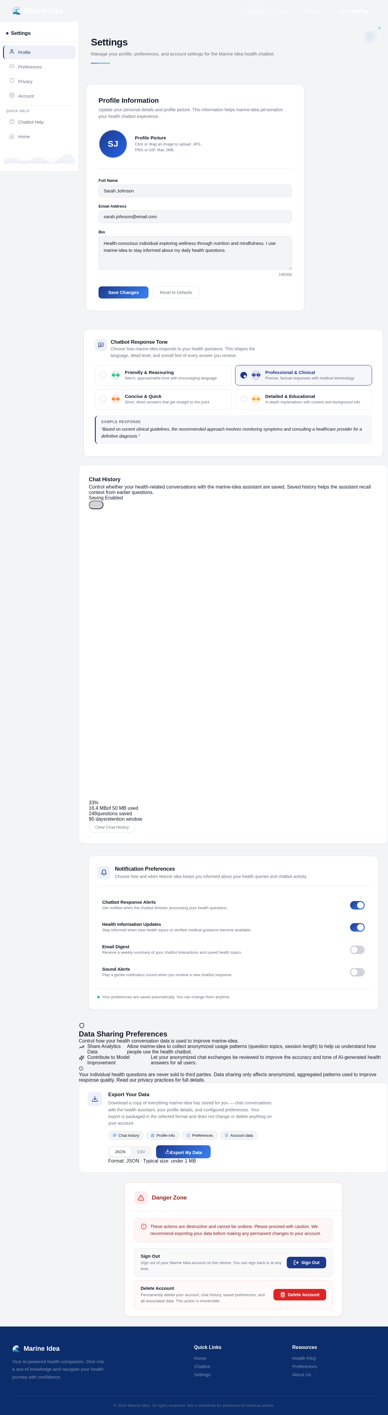 Settings design preview