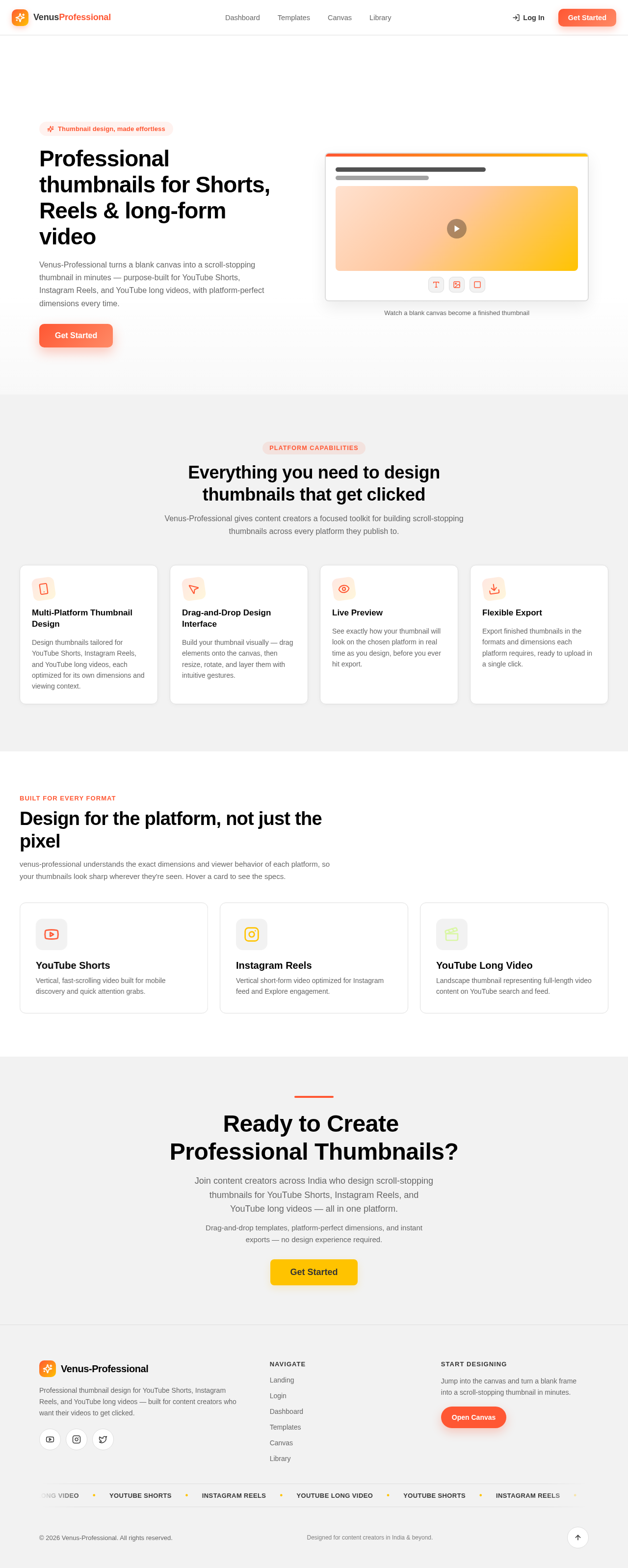 Landing design preview