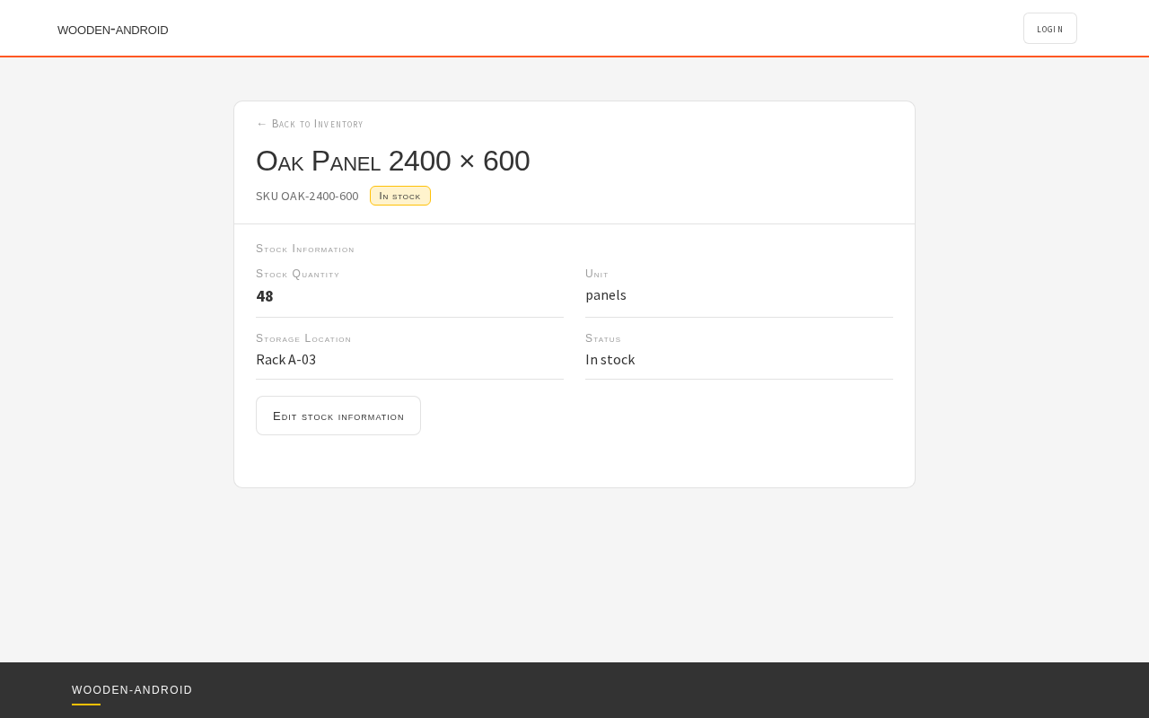 Inventory Details design preview