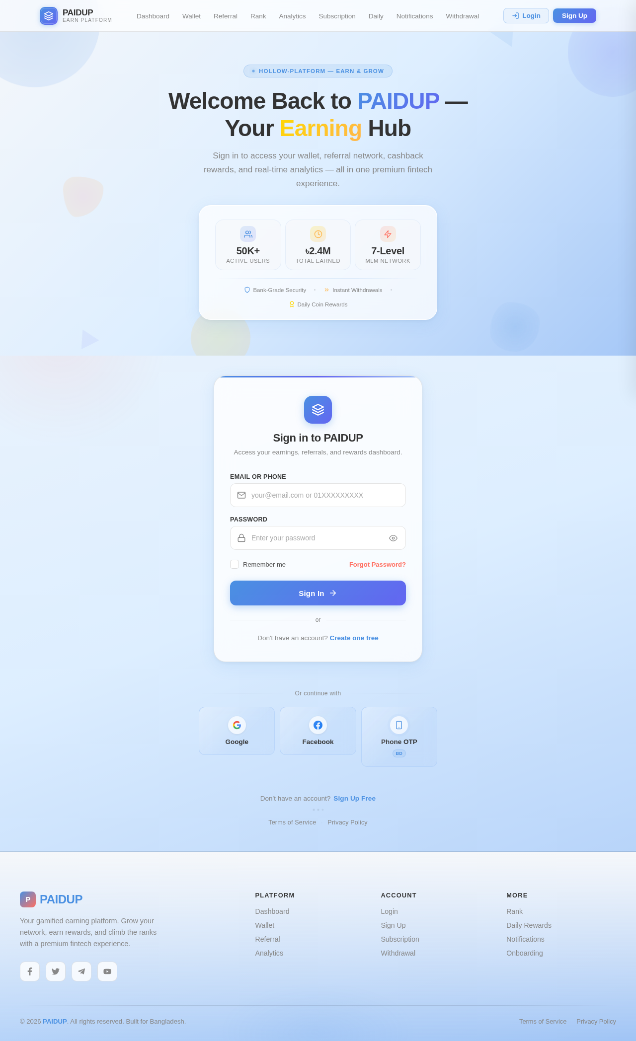 Login design preview