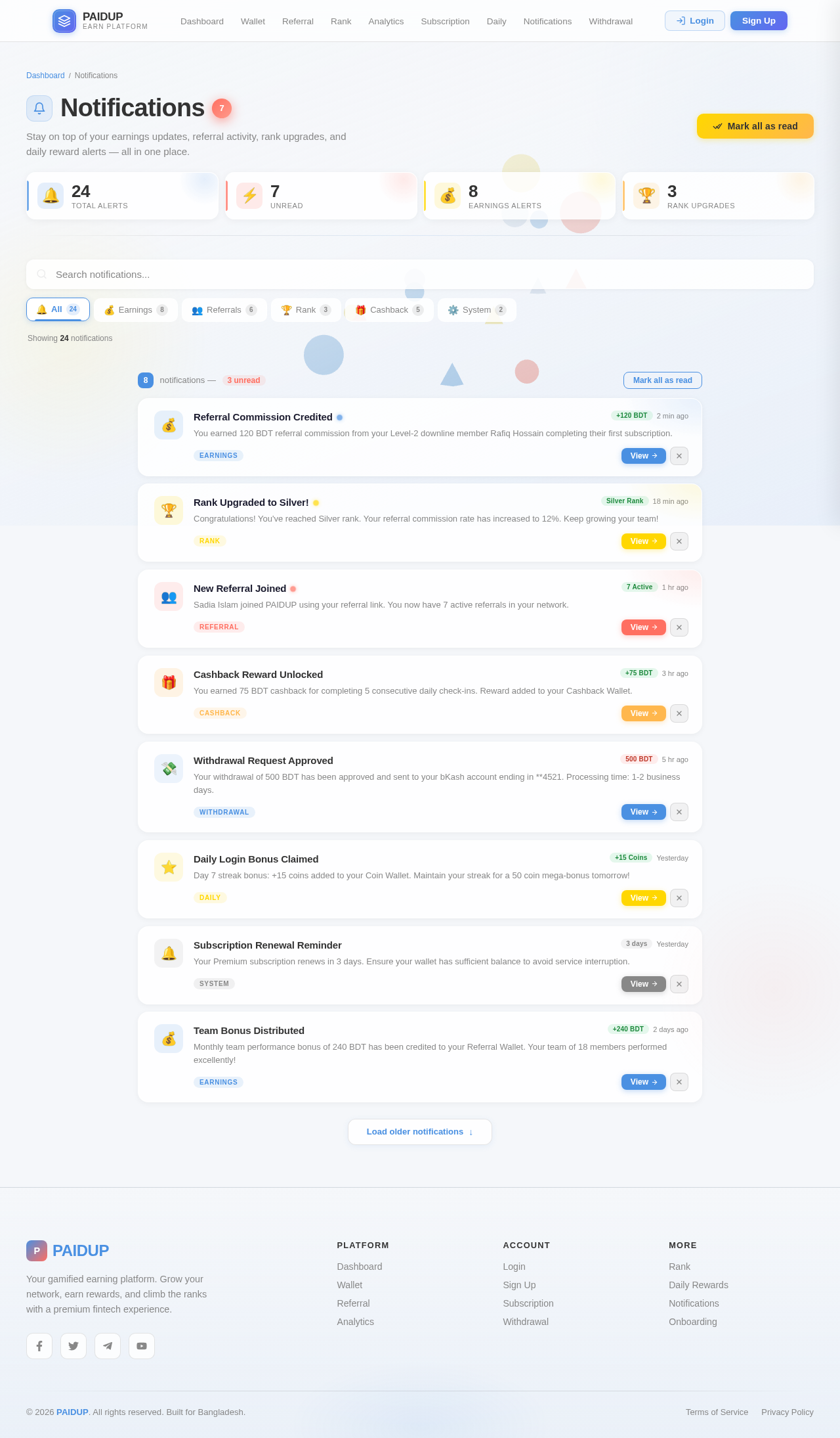 Notifications design preview