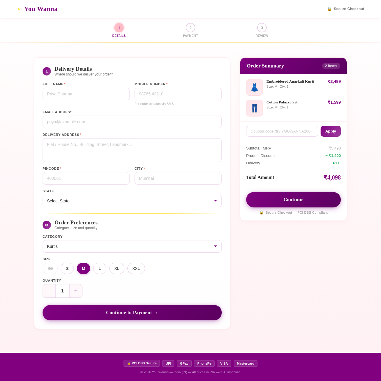 Checkout design preview