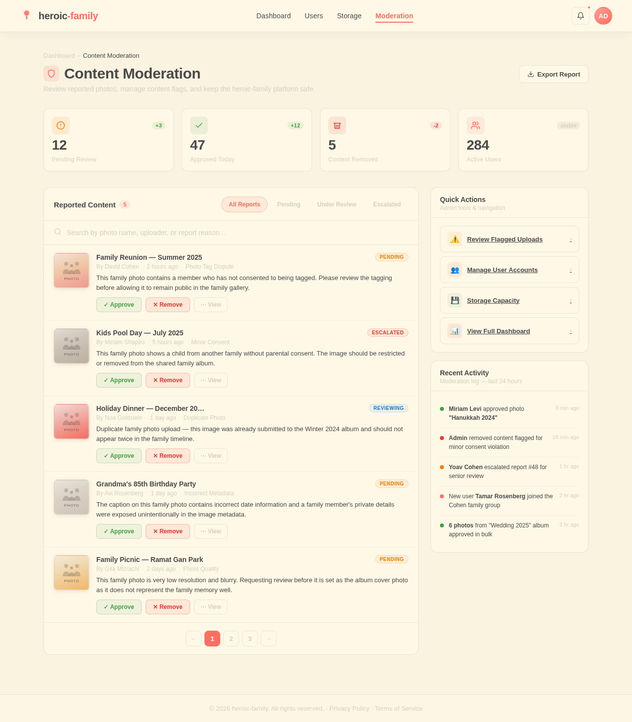 Moderation design preview