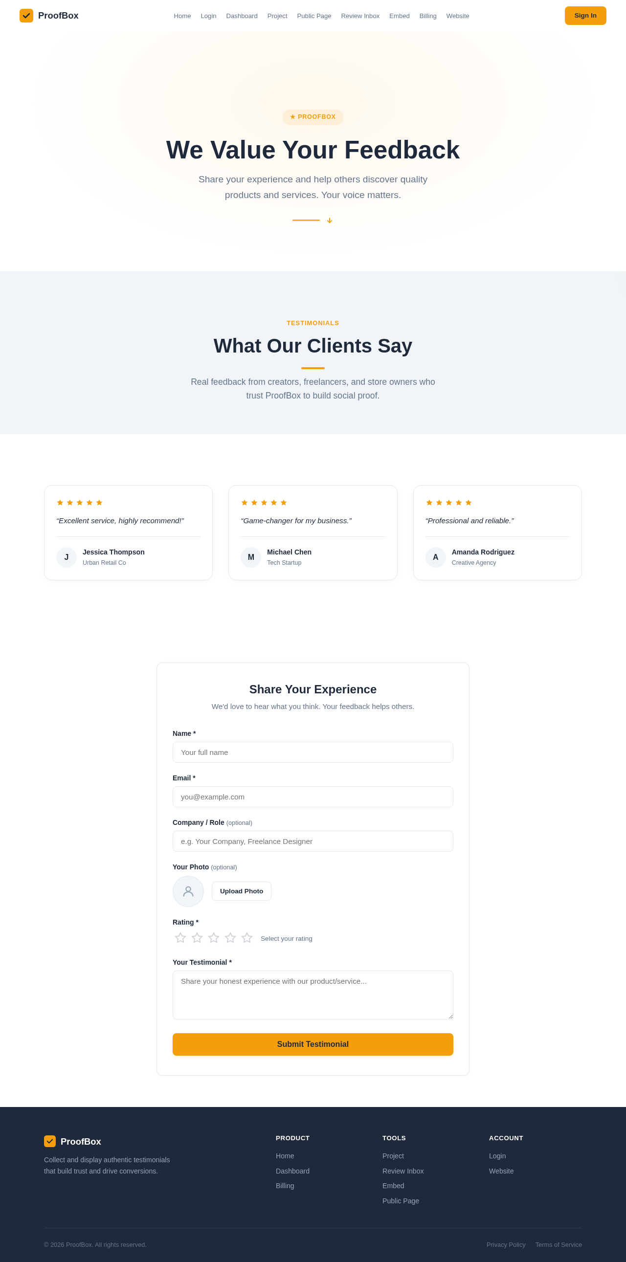 Public Page design preview