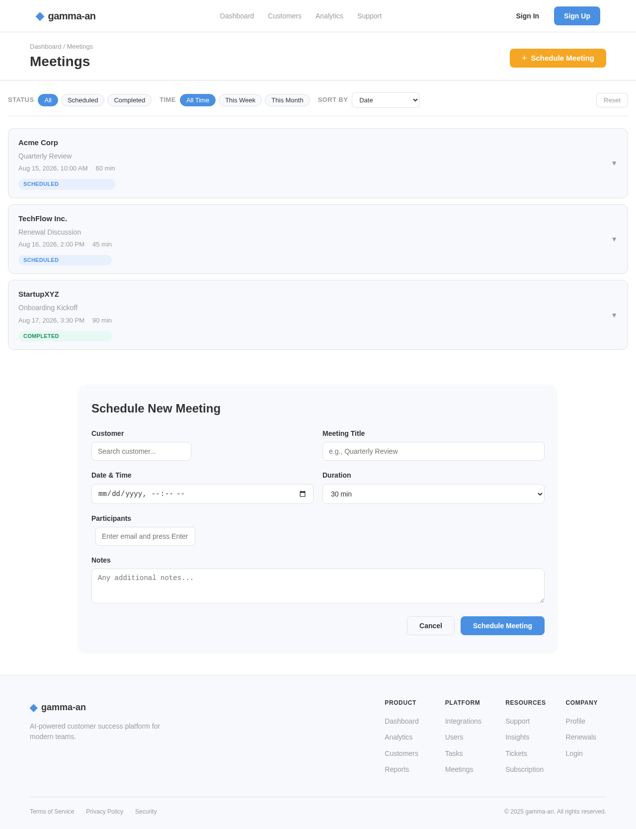 Meetings design preview