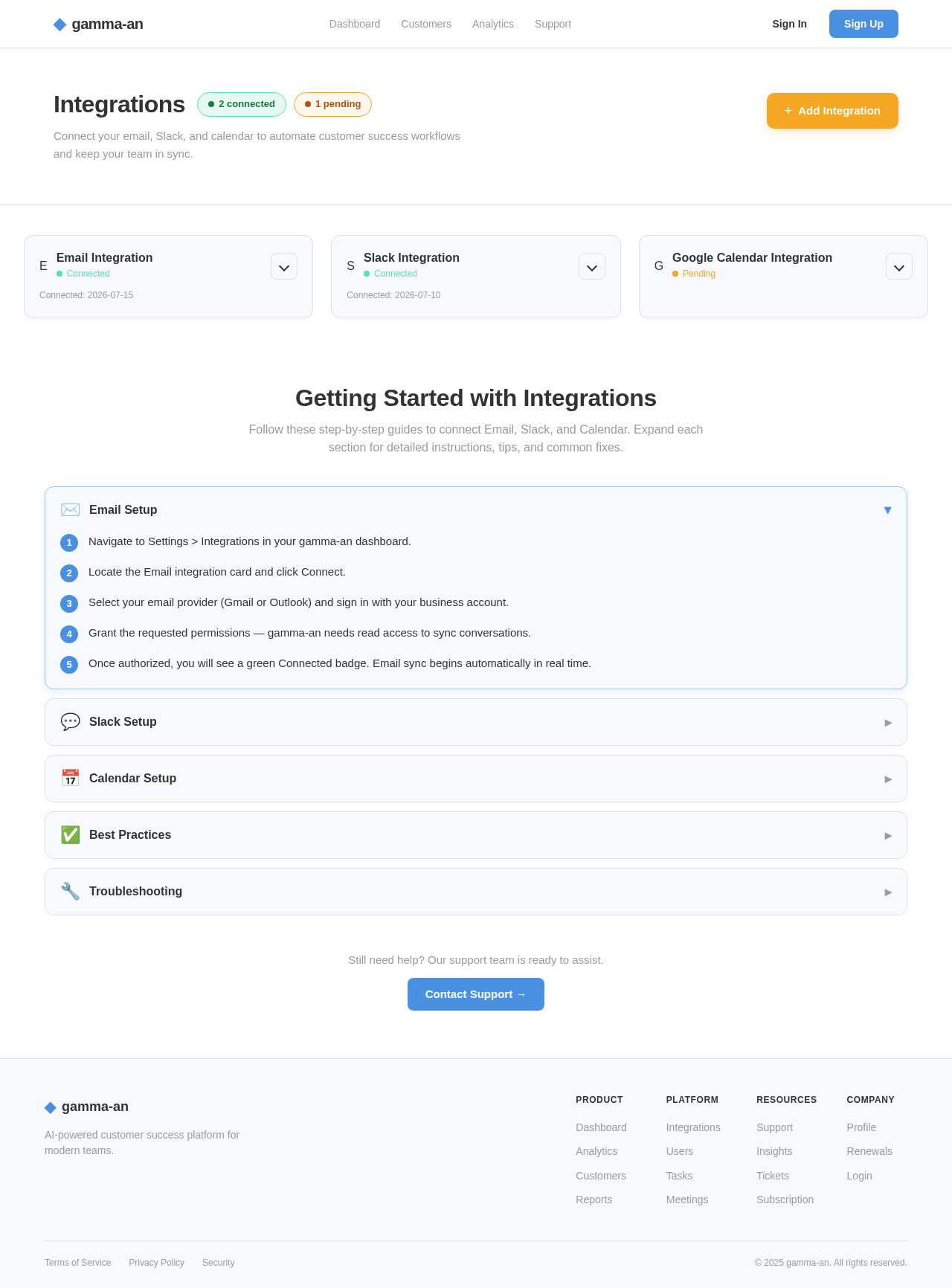 Integrations design preview