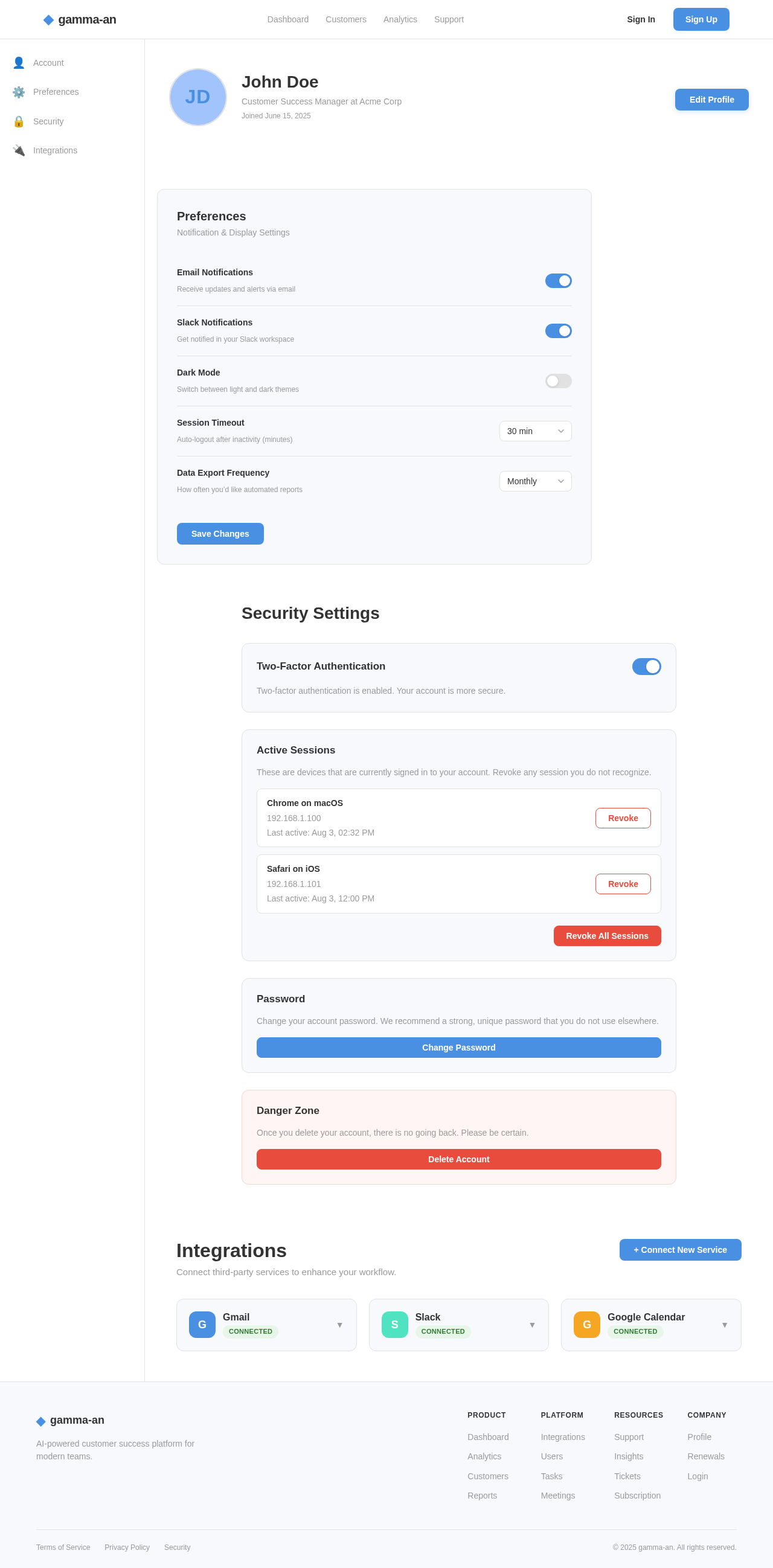 Profile design preview