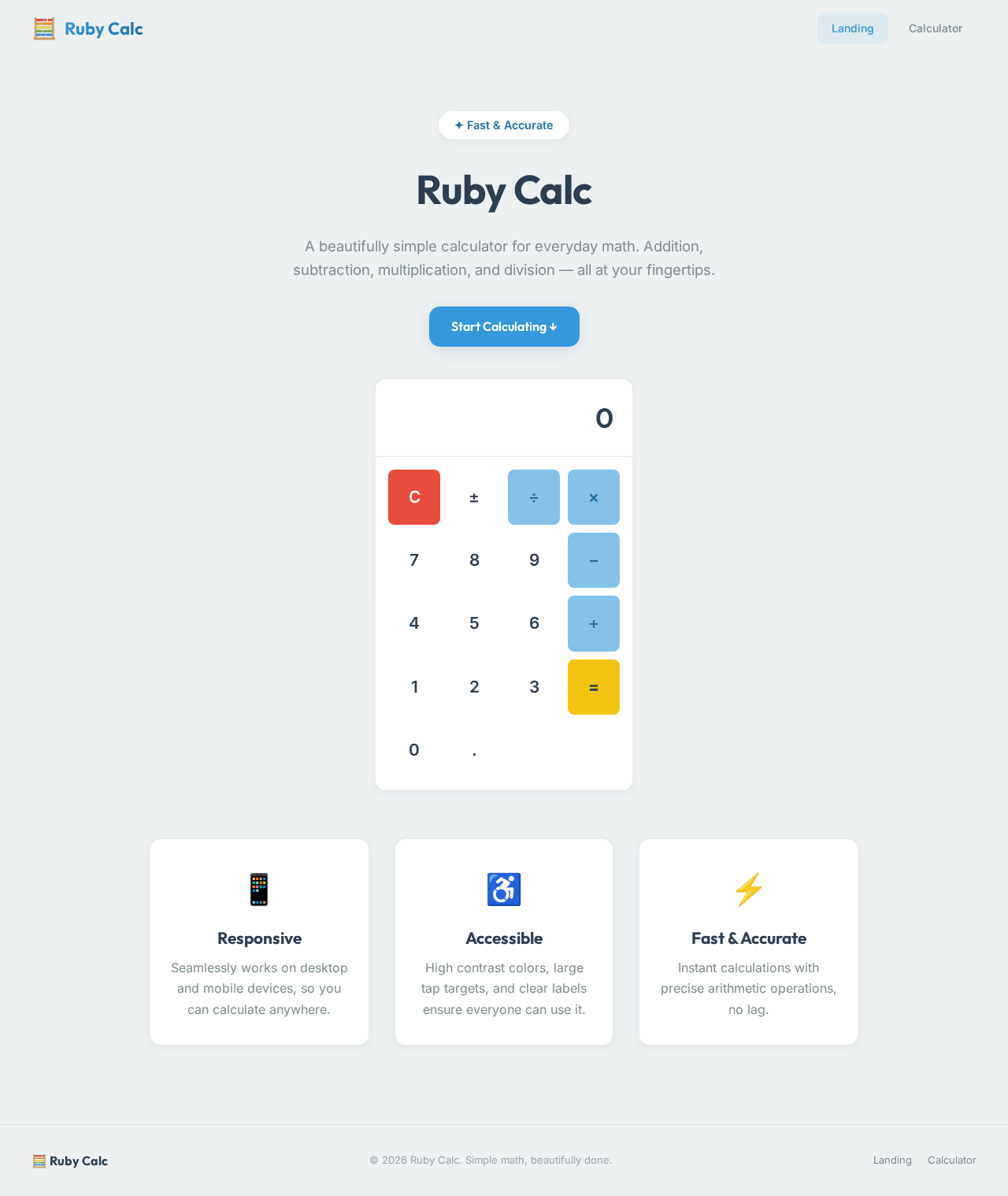 Calculator design preview