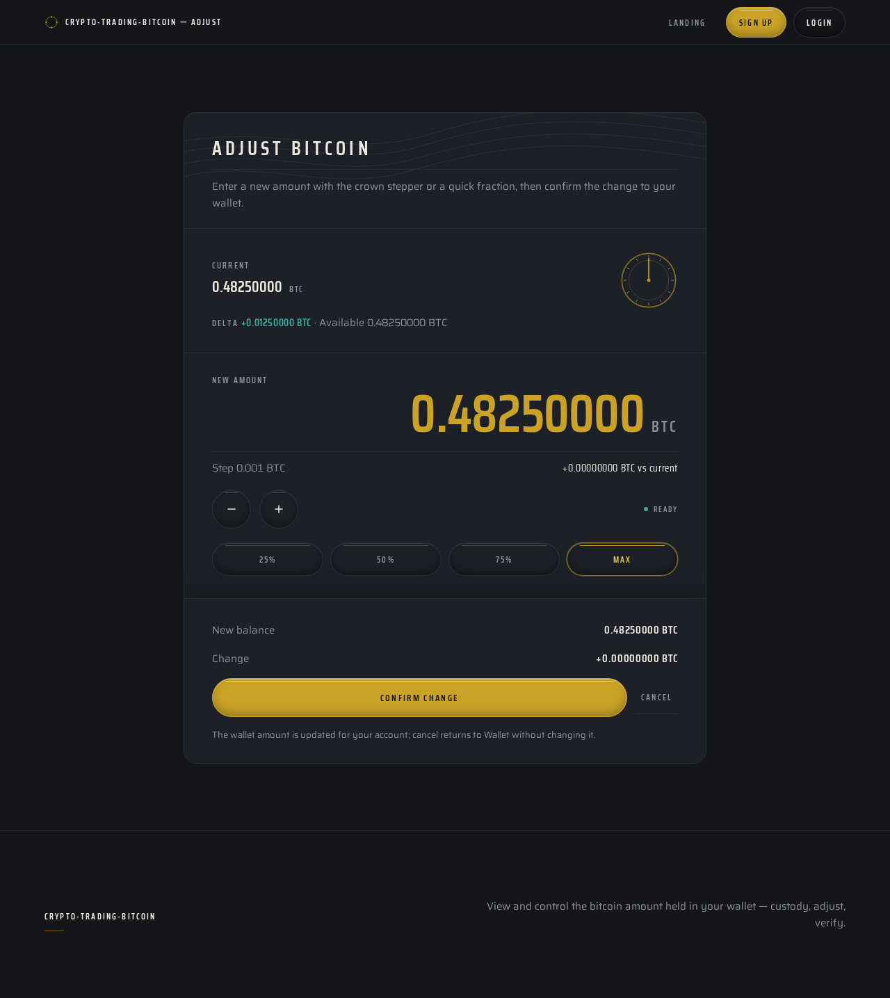 Adjust Bitcoin design preview