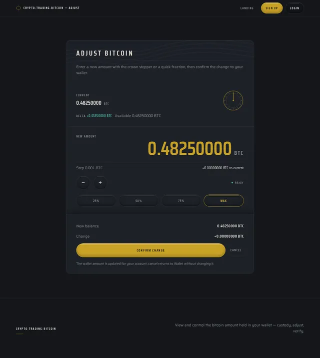 Adjust Bitcoin