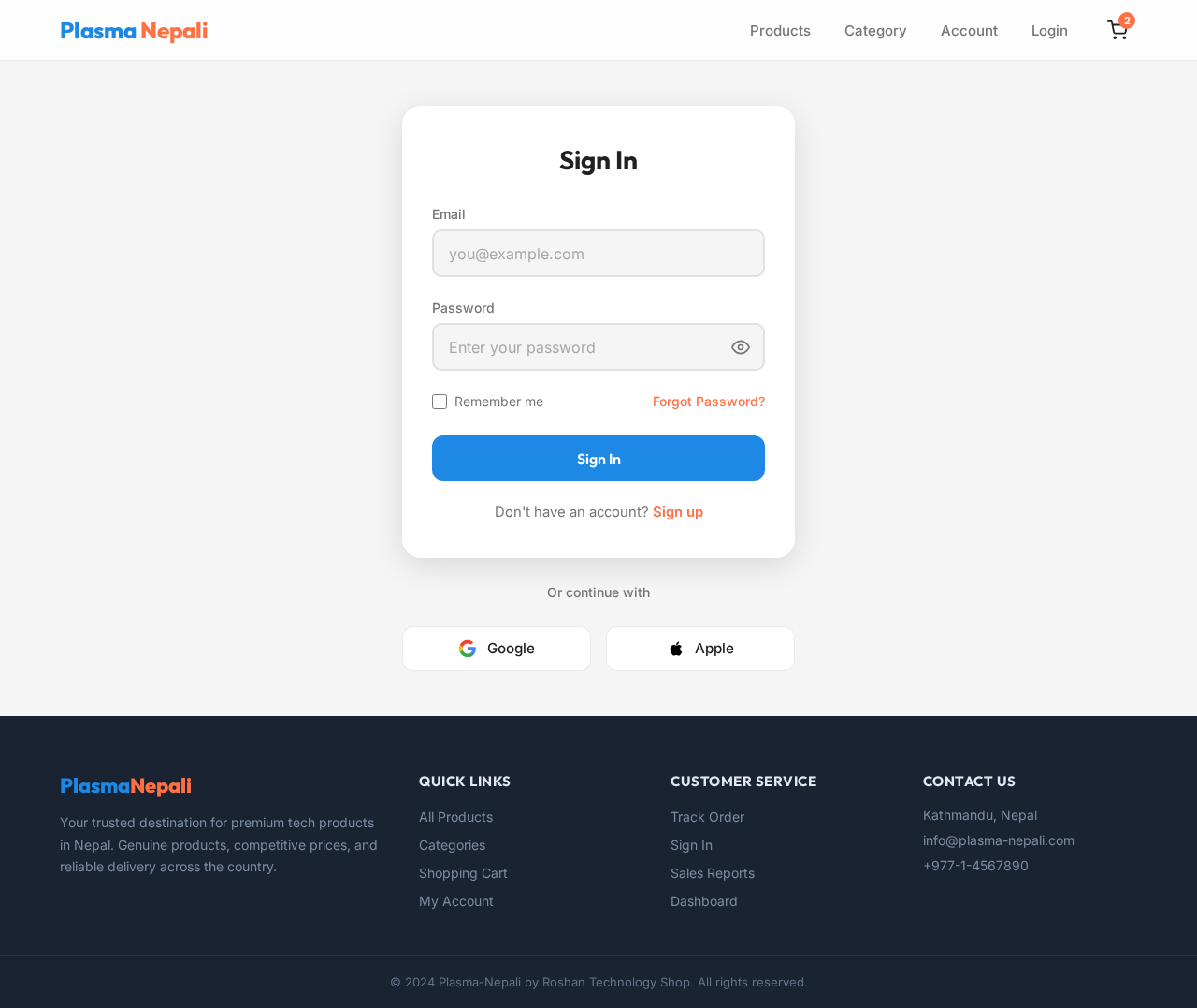 Login design preview