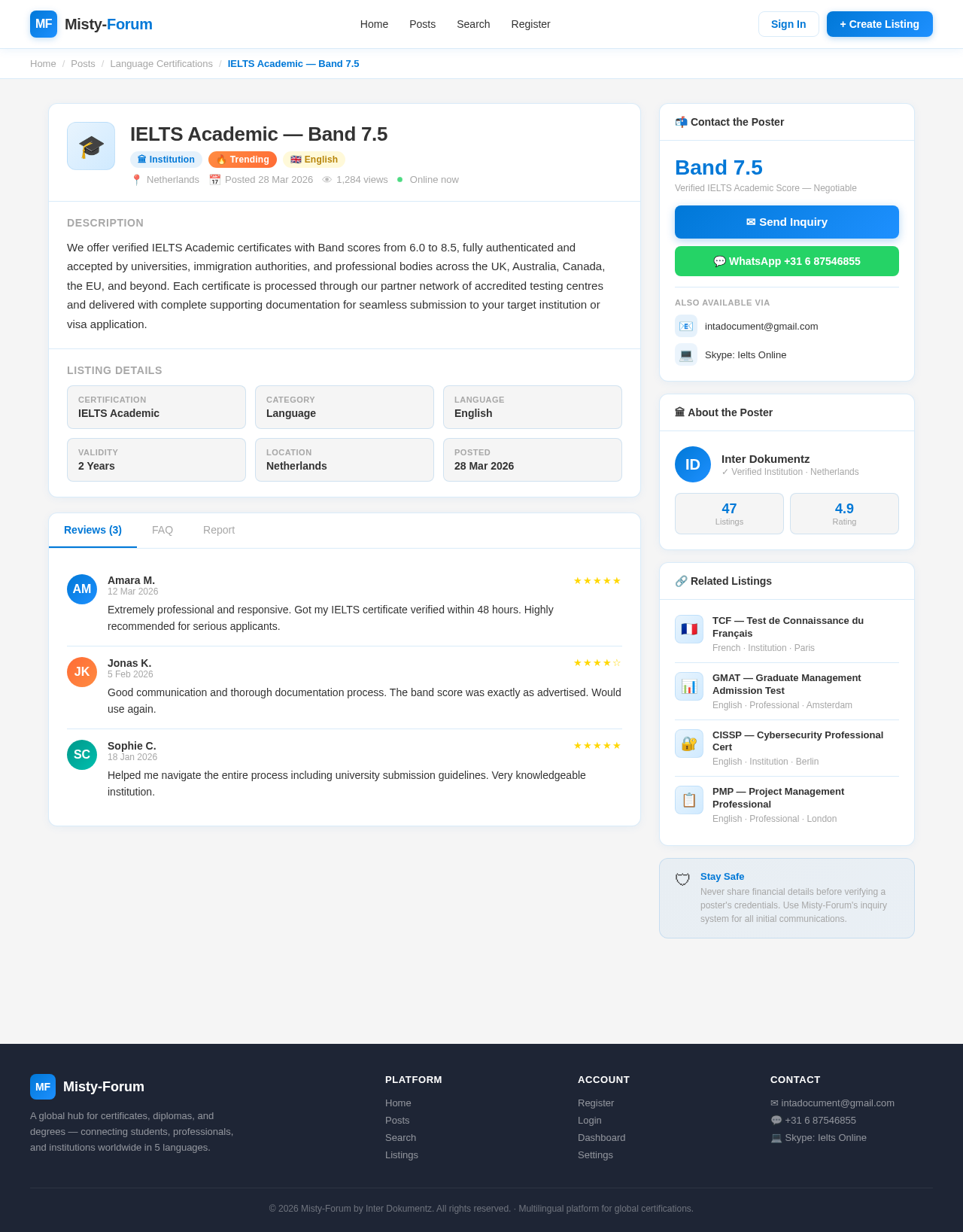 Listing design preview
