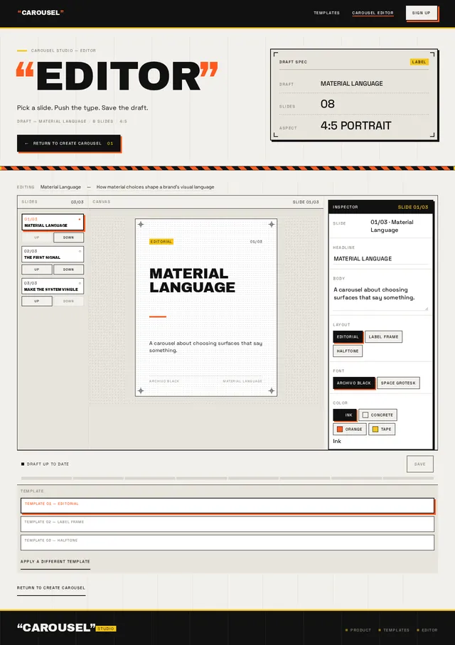 Carousel Editor