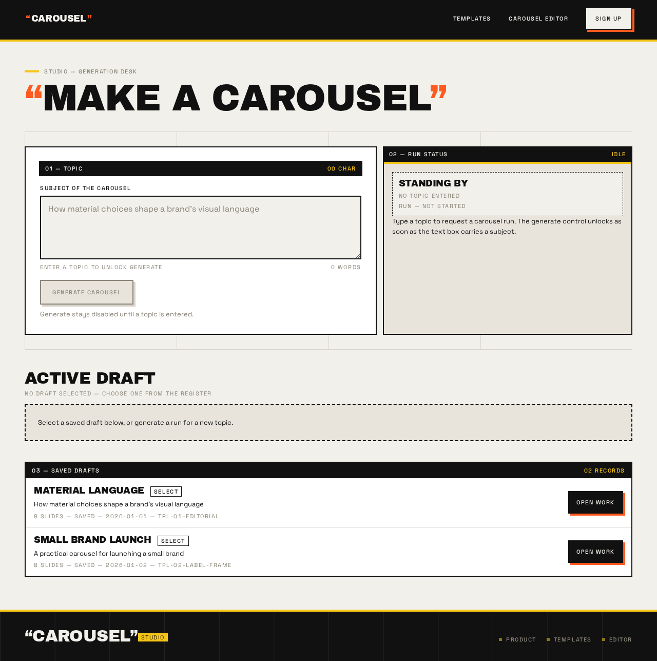 Create Carousel design preview