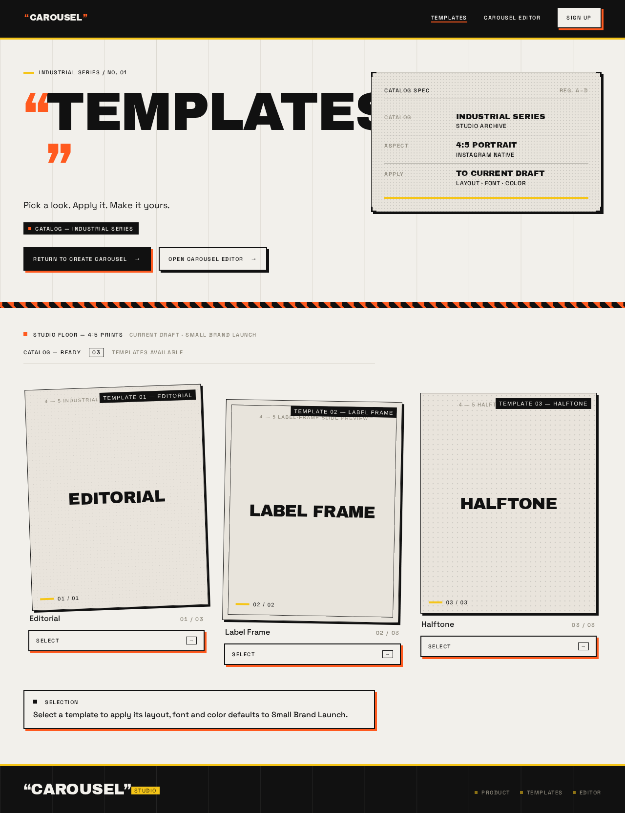Templates design preview
