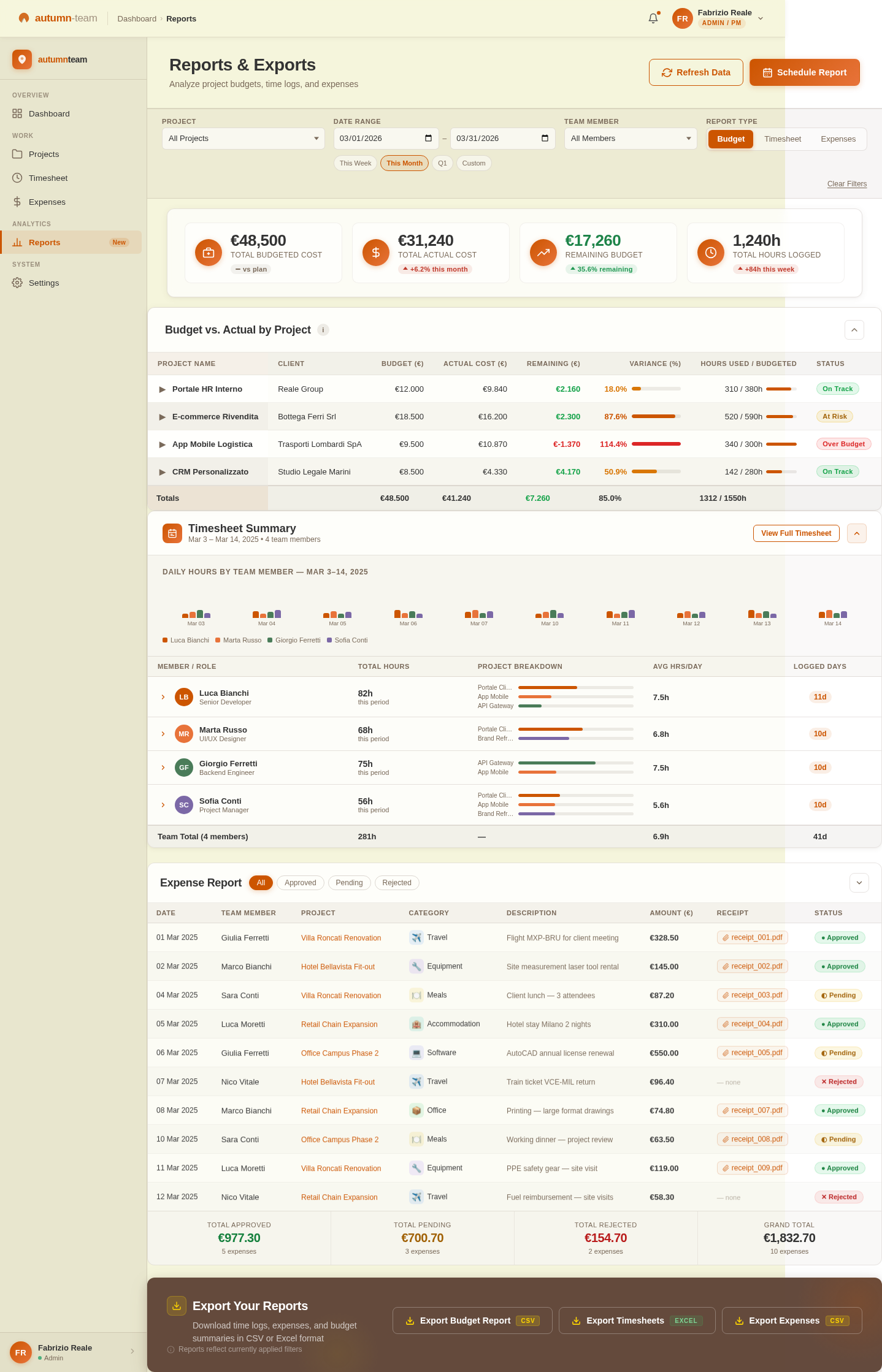 Reports design preview