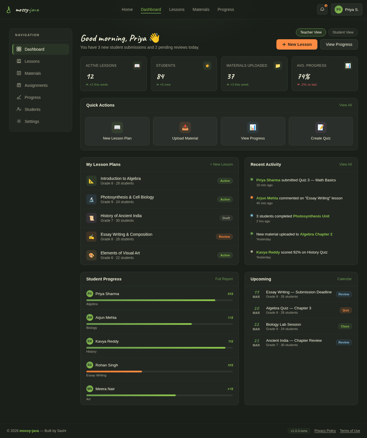 Dashboard design preview