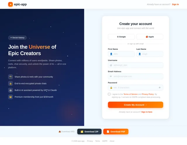 Signup
