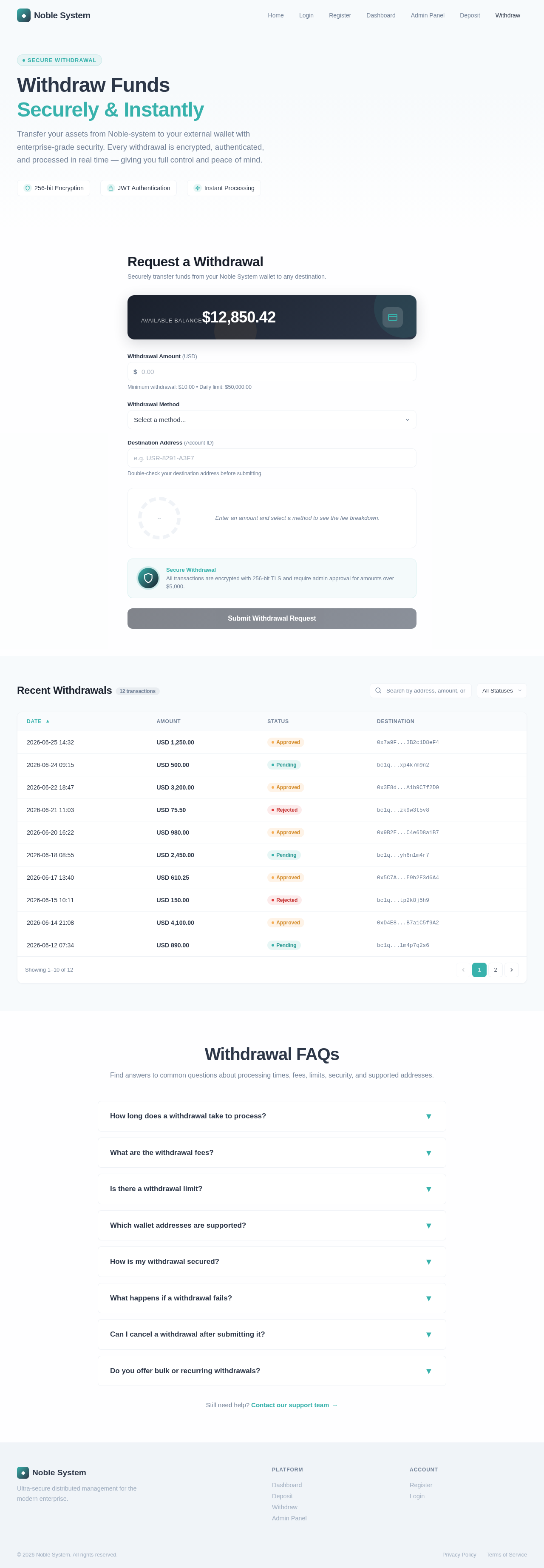 Withdraw design preview