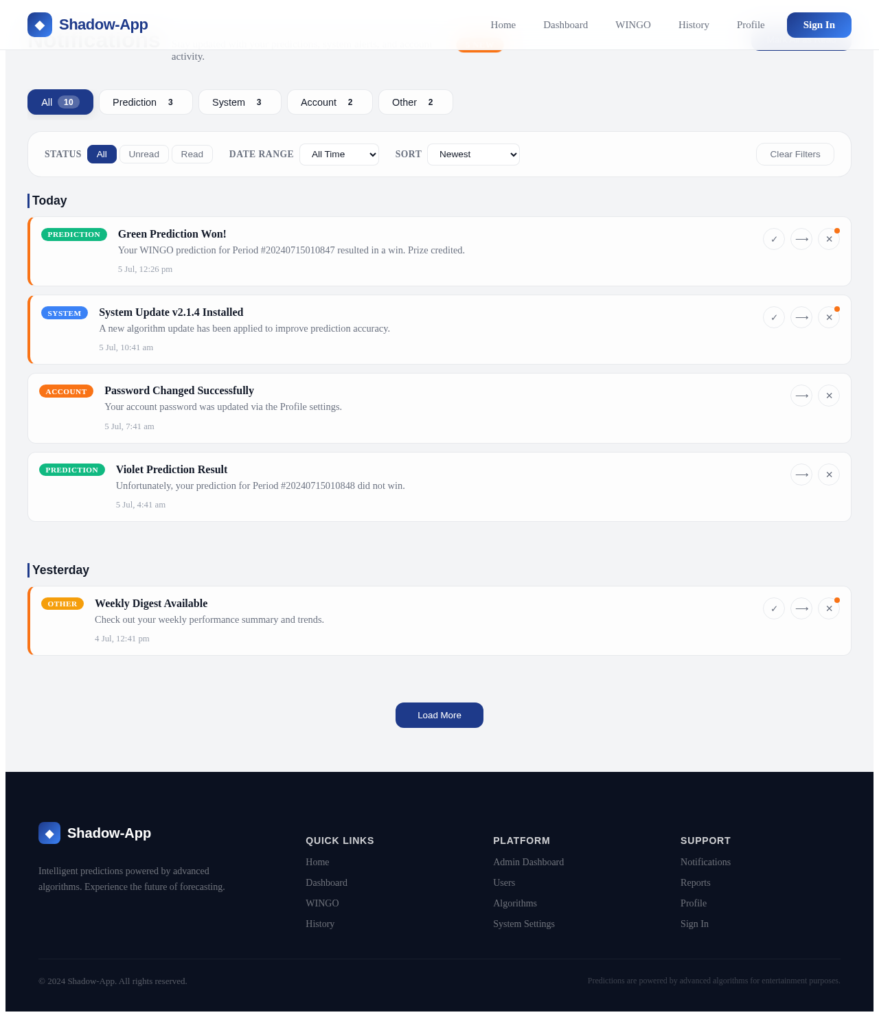 Notifications design preview