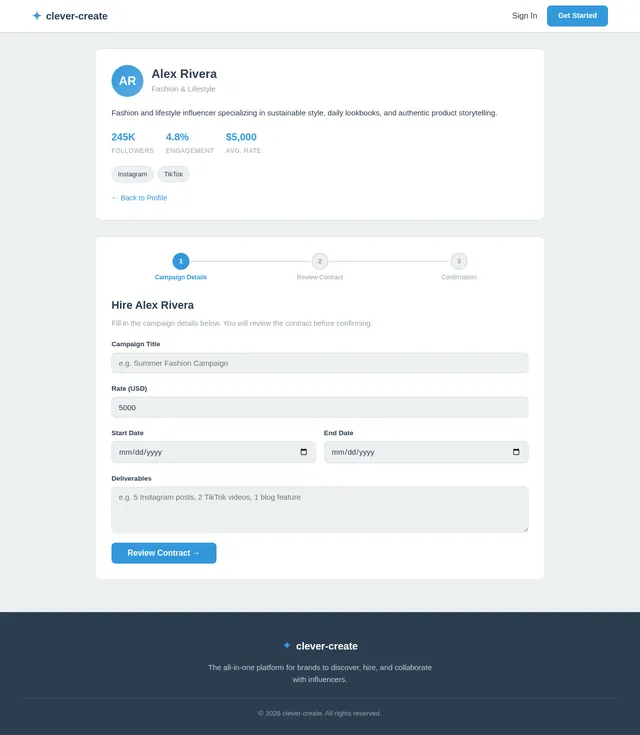Influencer Hiring