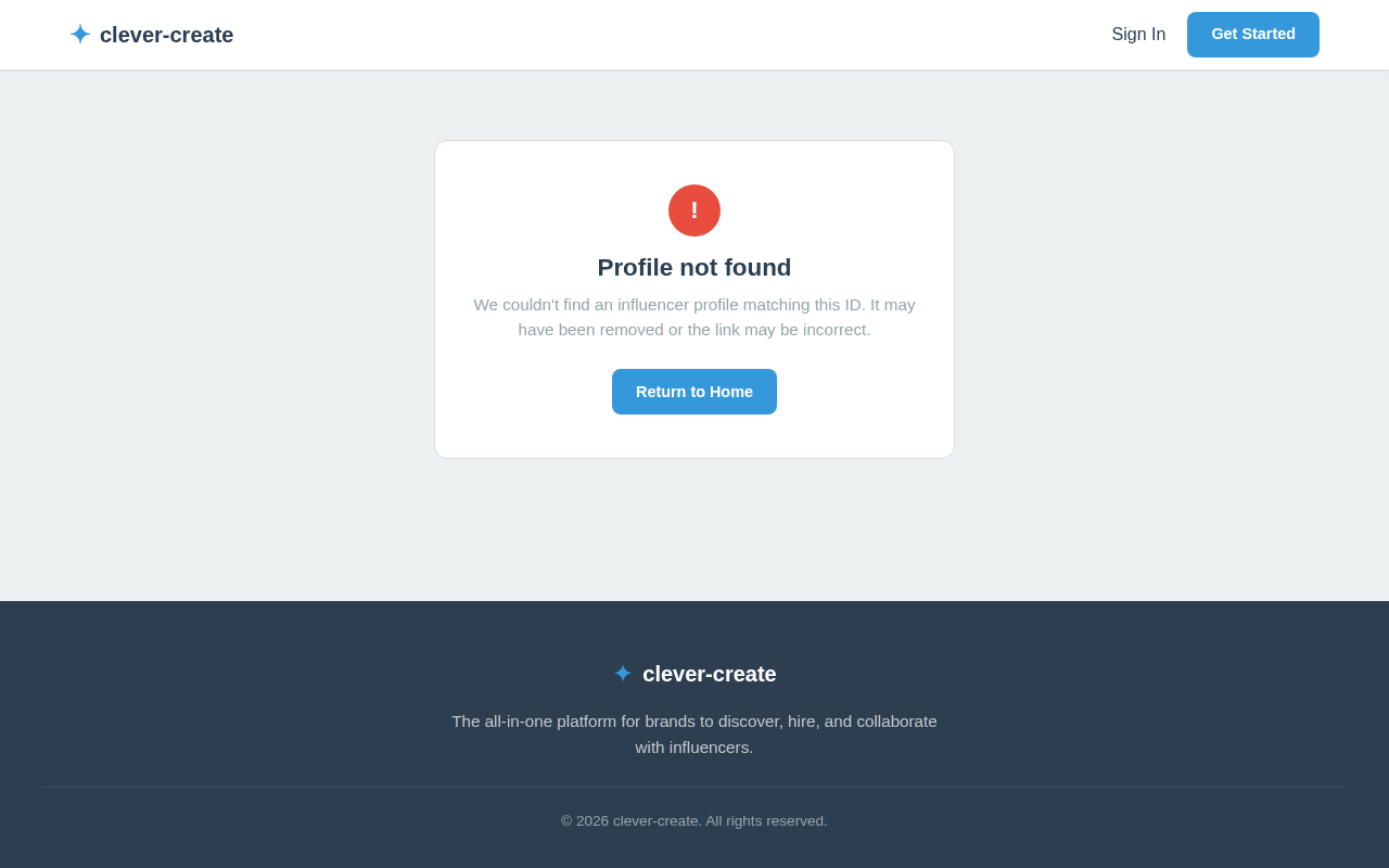 Influencer Profile Viewing design preview