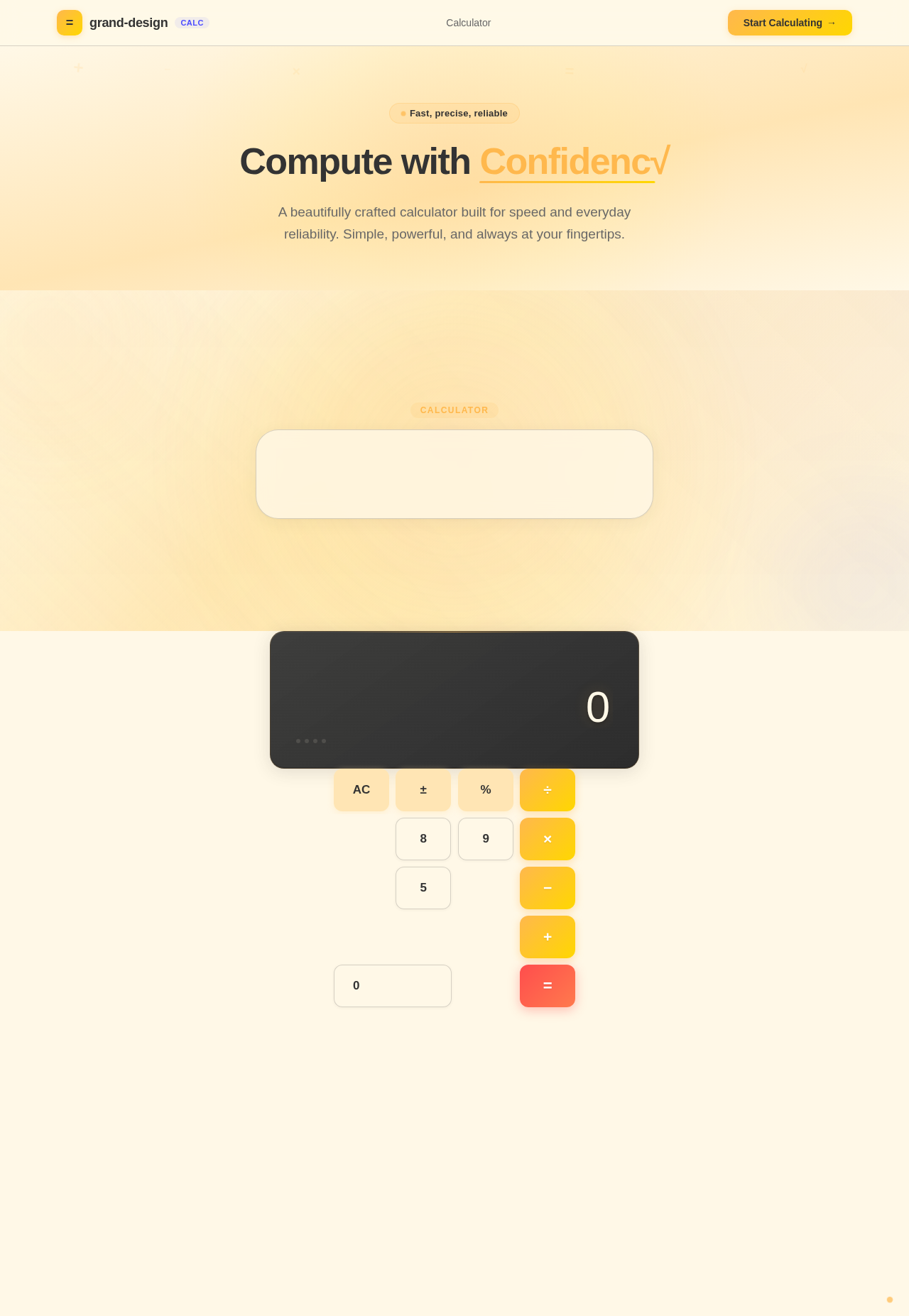 Calculator design preview