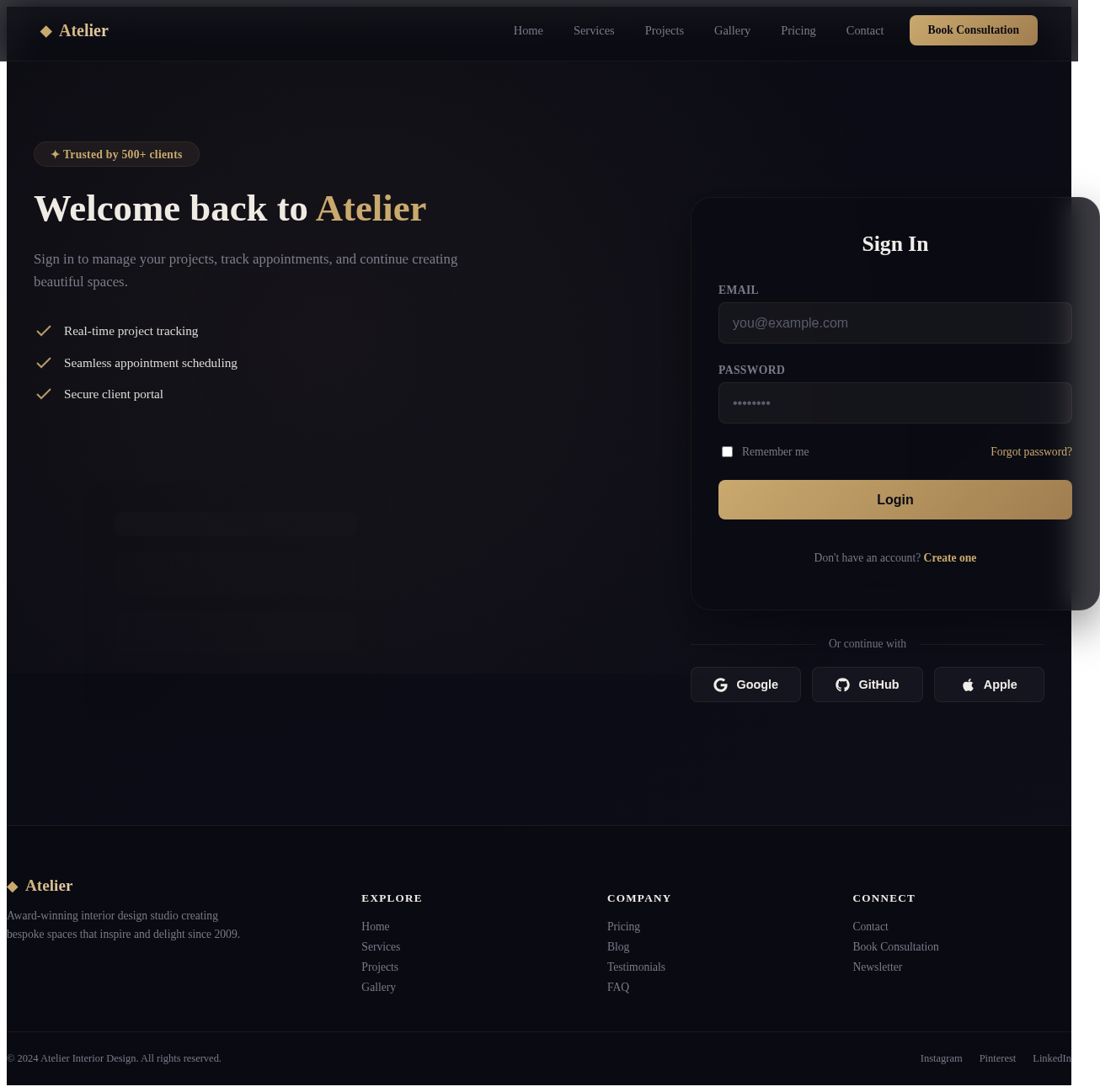 Login design preview