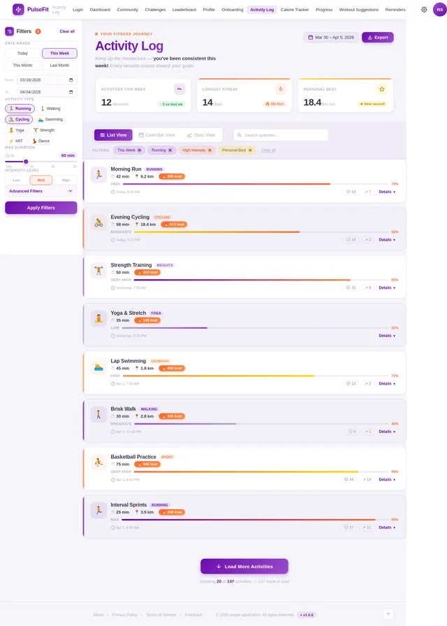 Activity Log