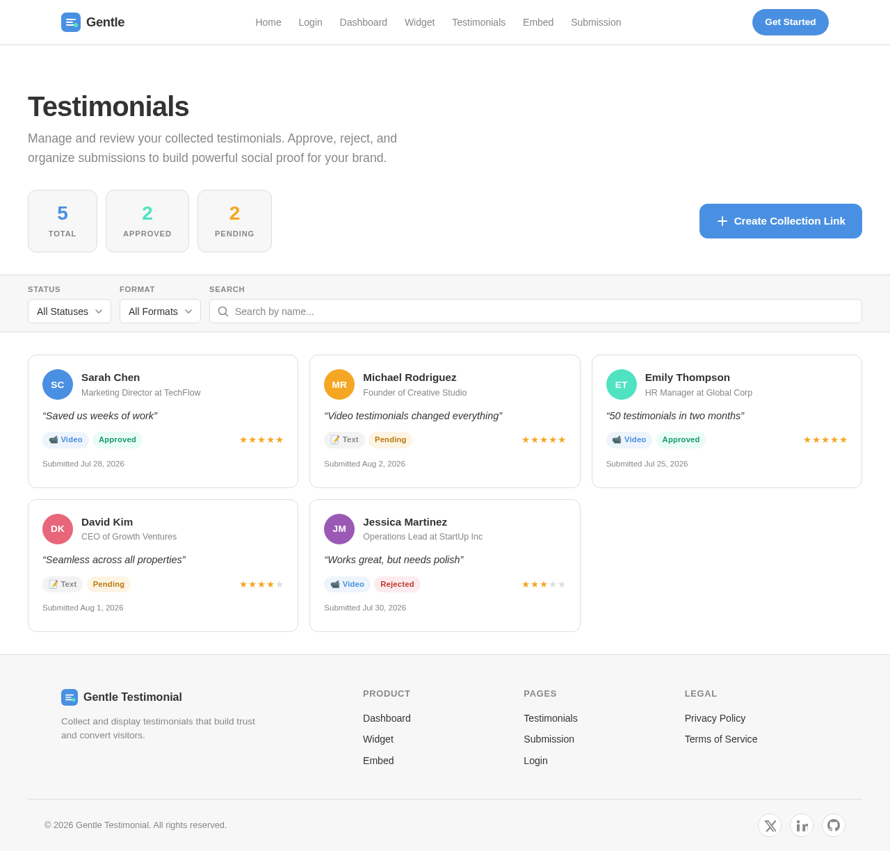 Testimonials design preview