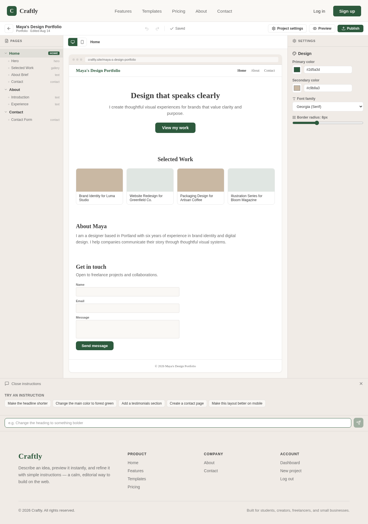 Builder screen design preview