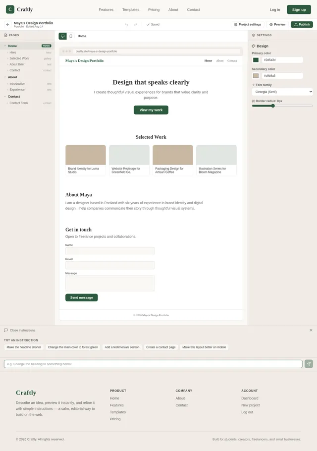 Builder screen