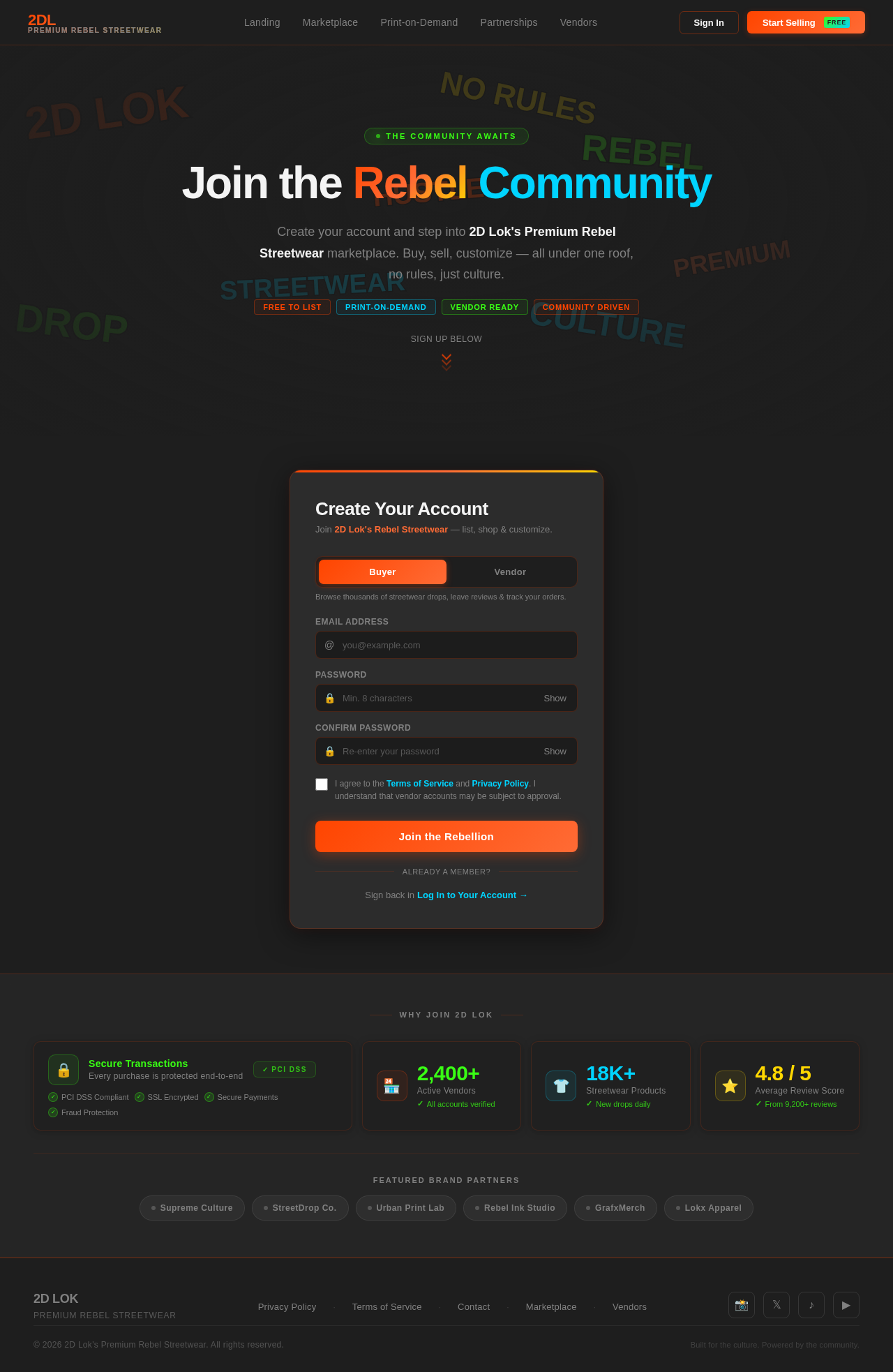 Signup design preview