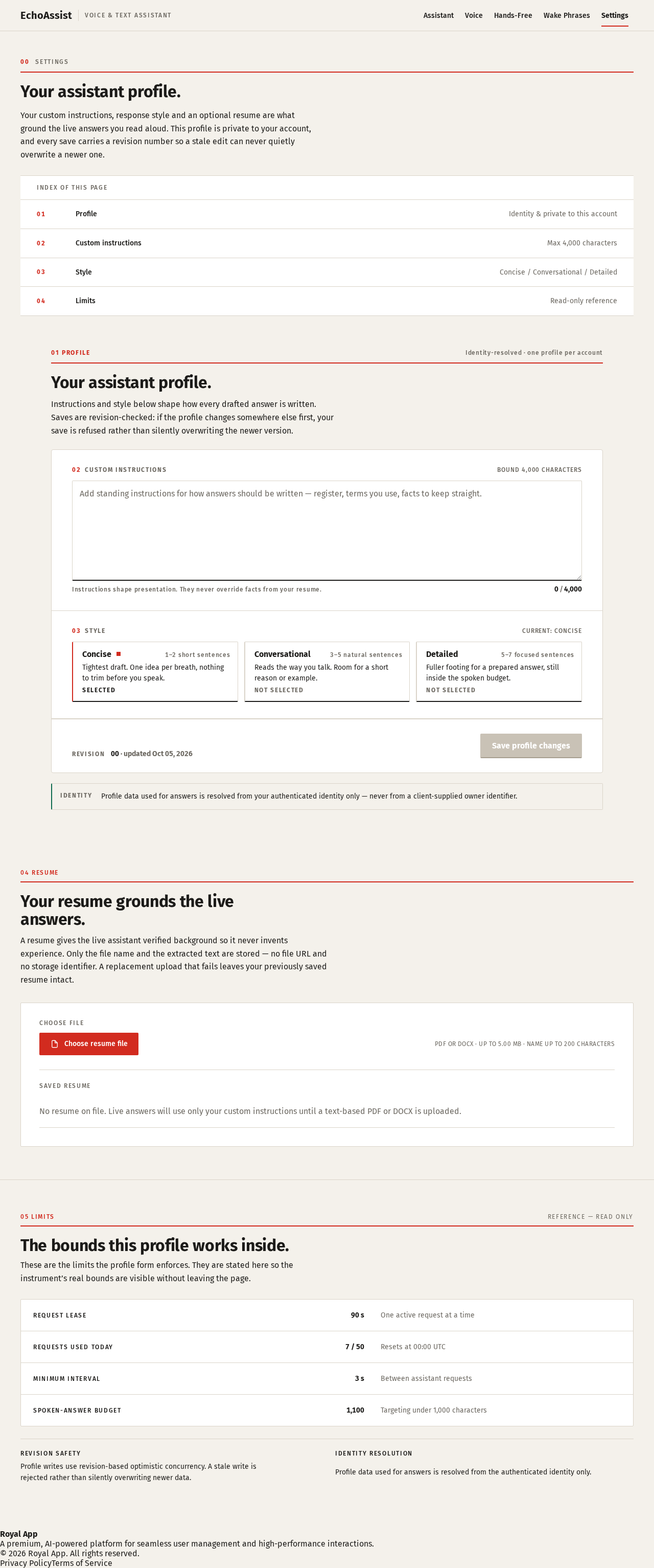 Settings design preview