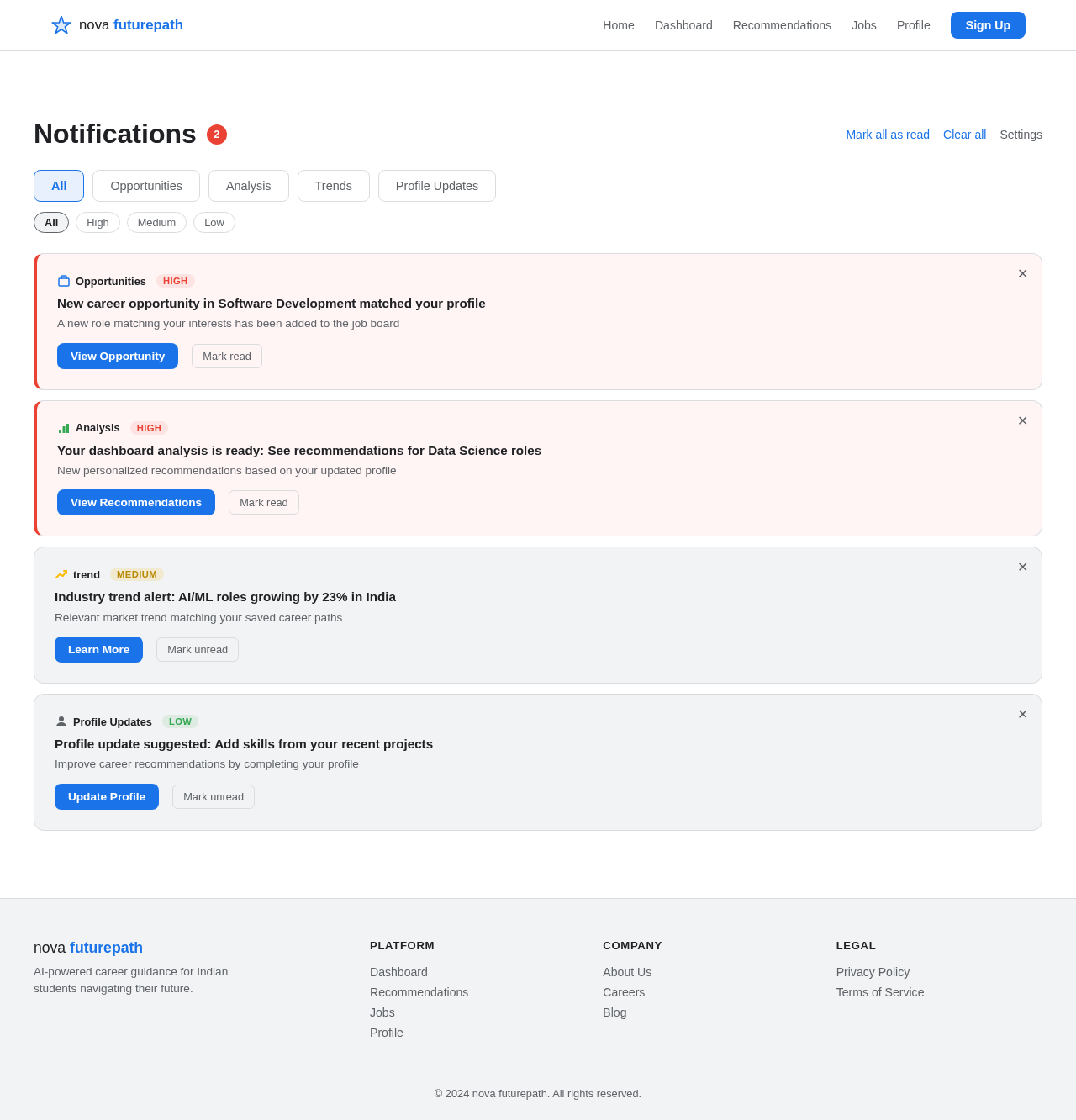 Notifications design preview
