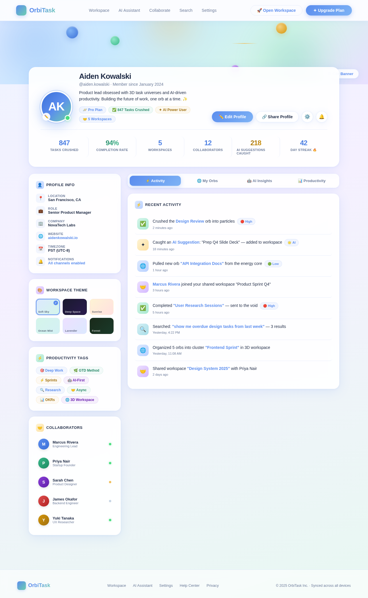 Profile design preview