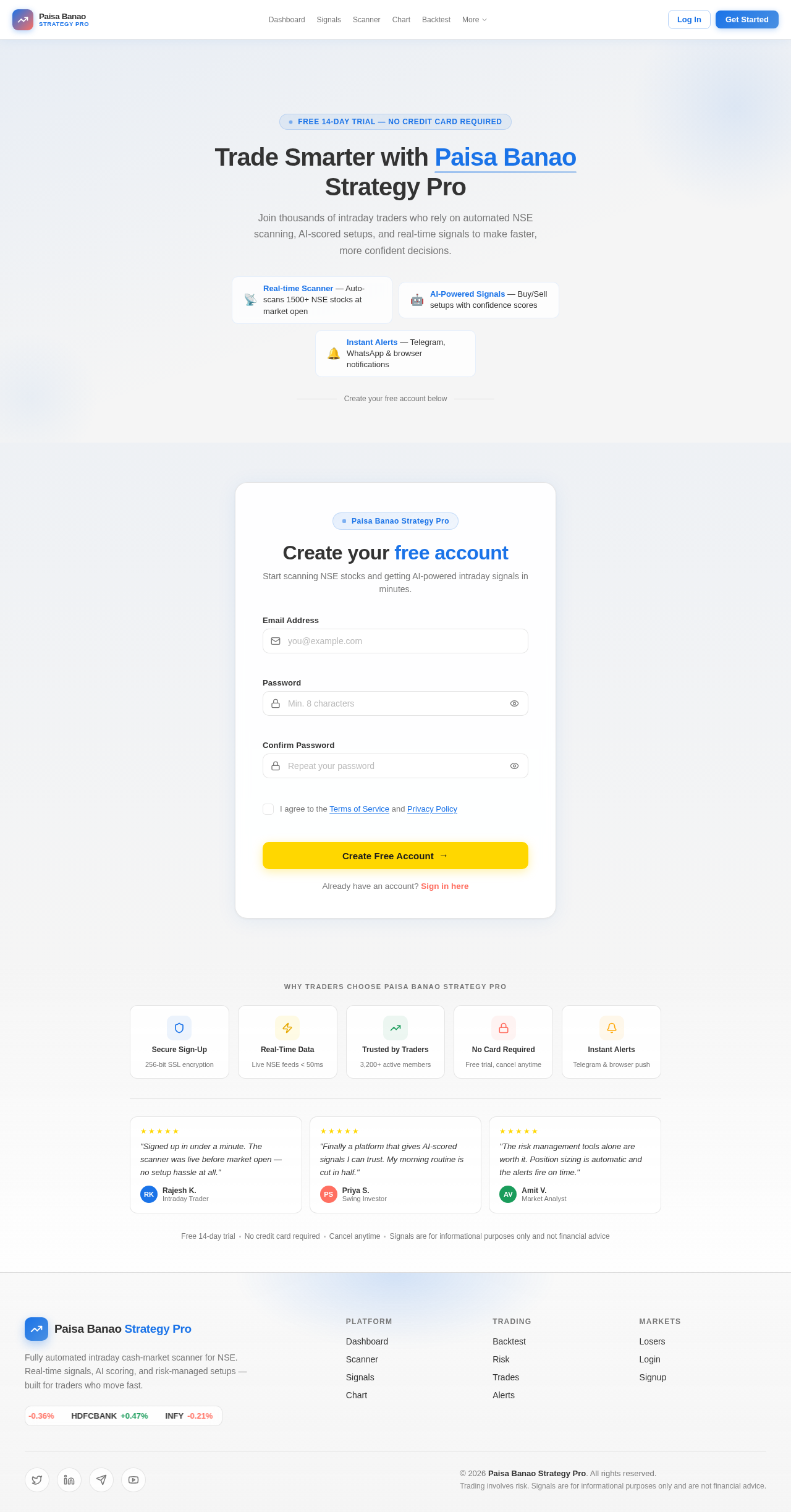 Signup design preview