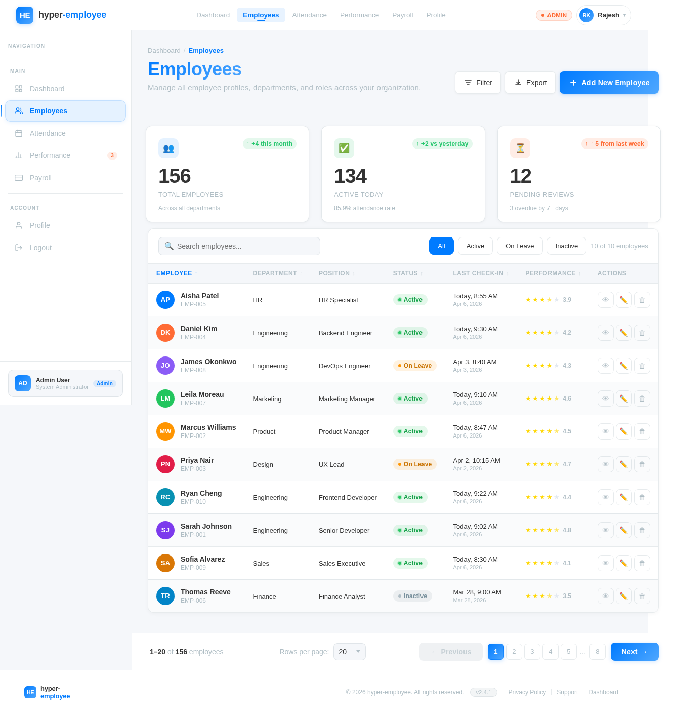 Employees design preview