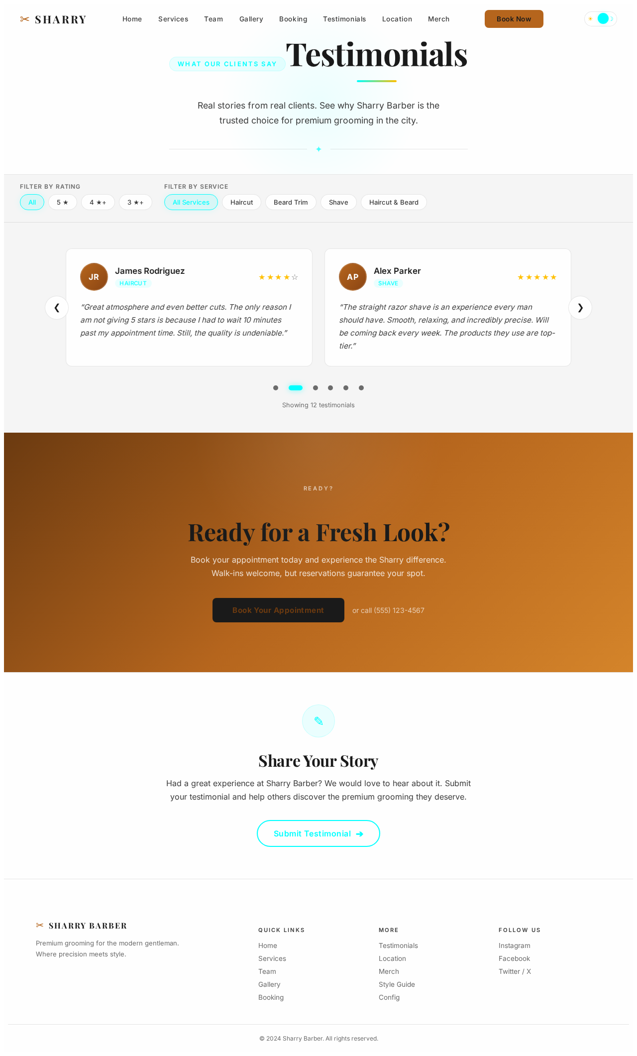 Testimonials design preview