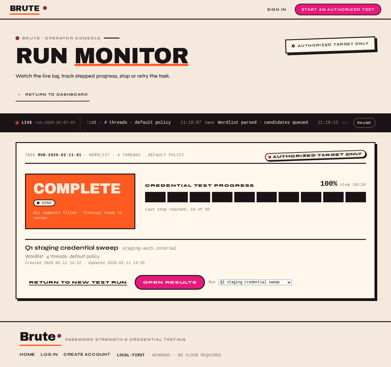 Run Monitor design preview