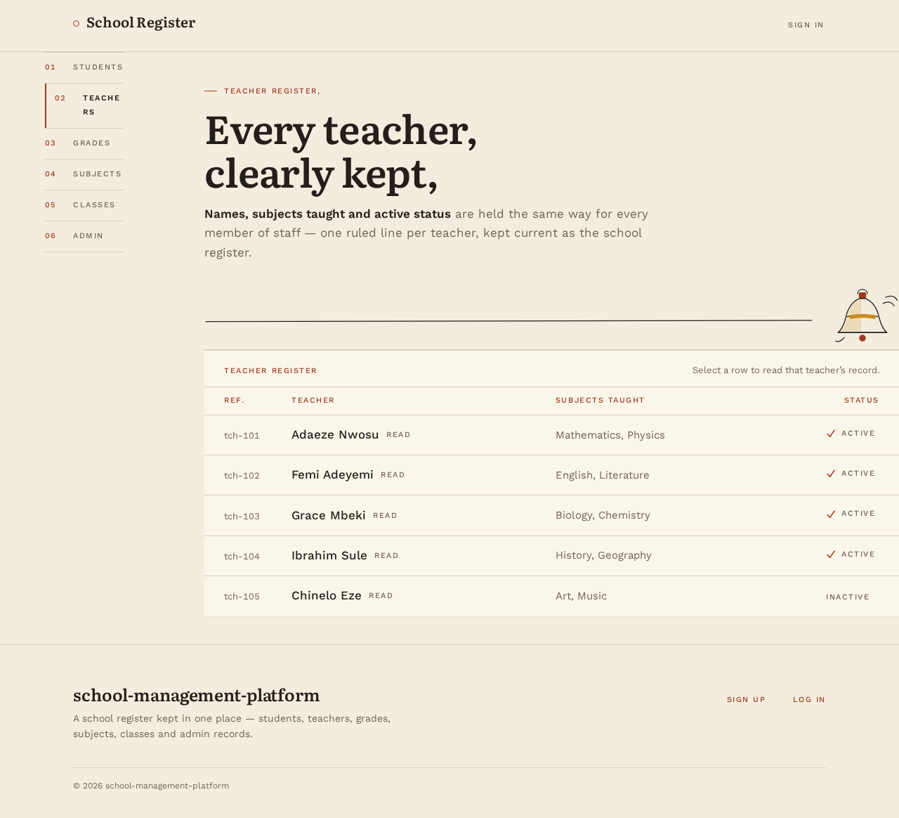teacher list design preview