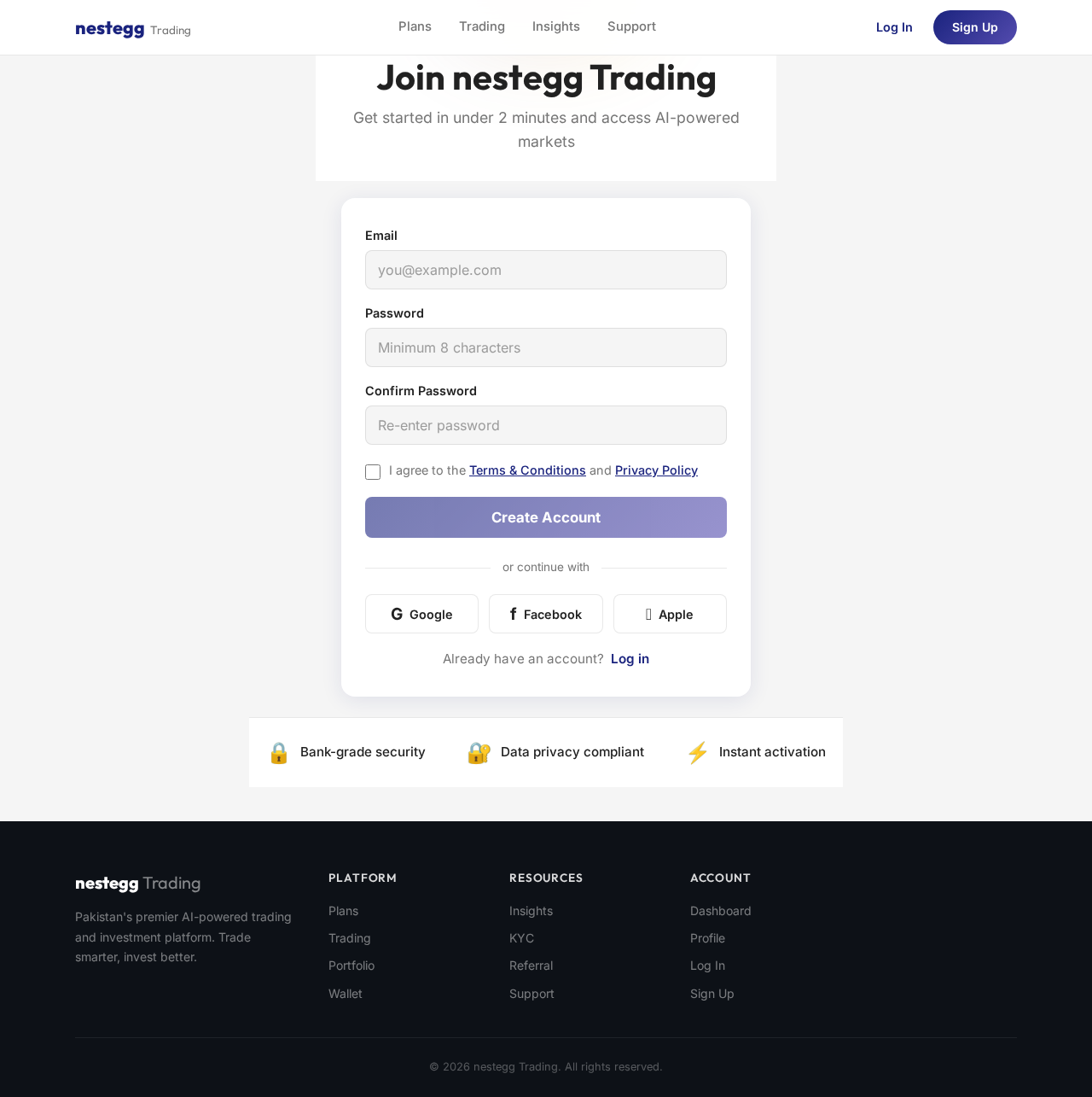 Signup design preview